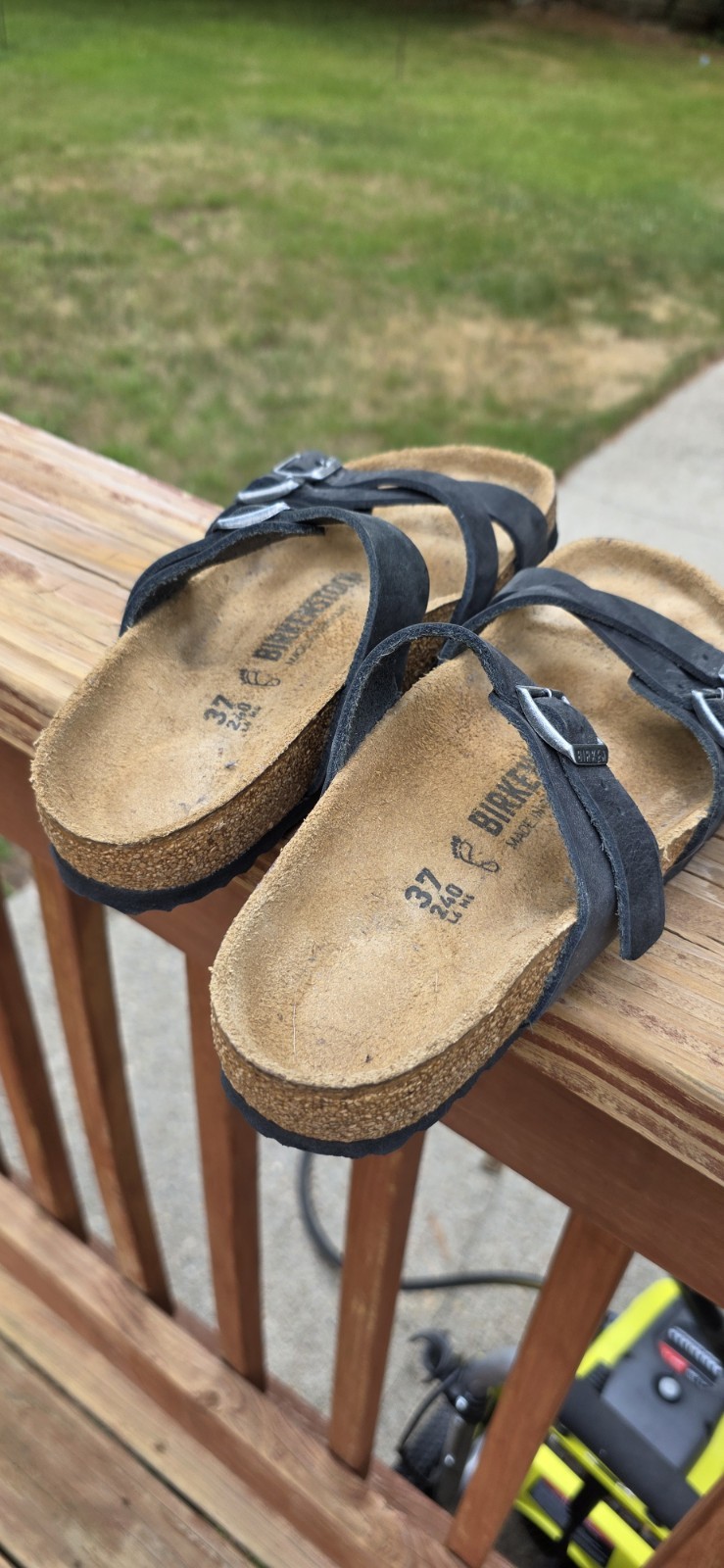Birkenstock Black Suede Slip-On Sandals Adjustable Buckle Strap US 6
