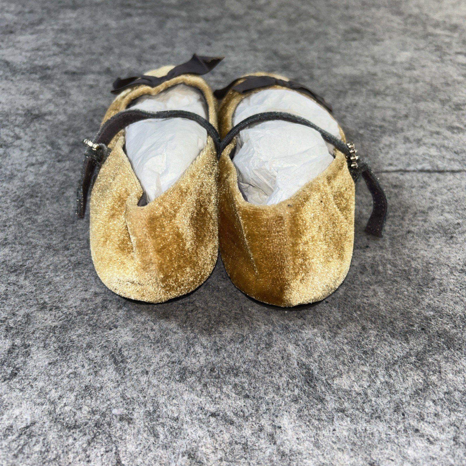 Zara Girl Tan & Gray Velvet Ballet Flat Size EU36 US 4