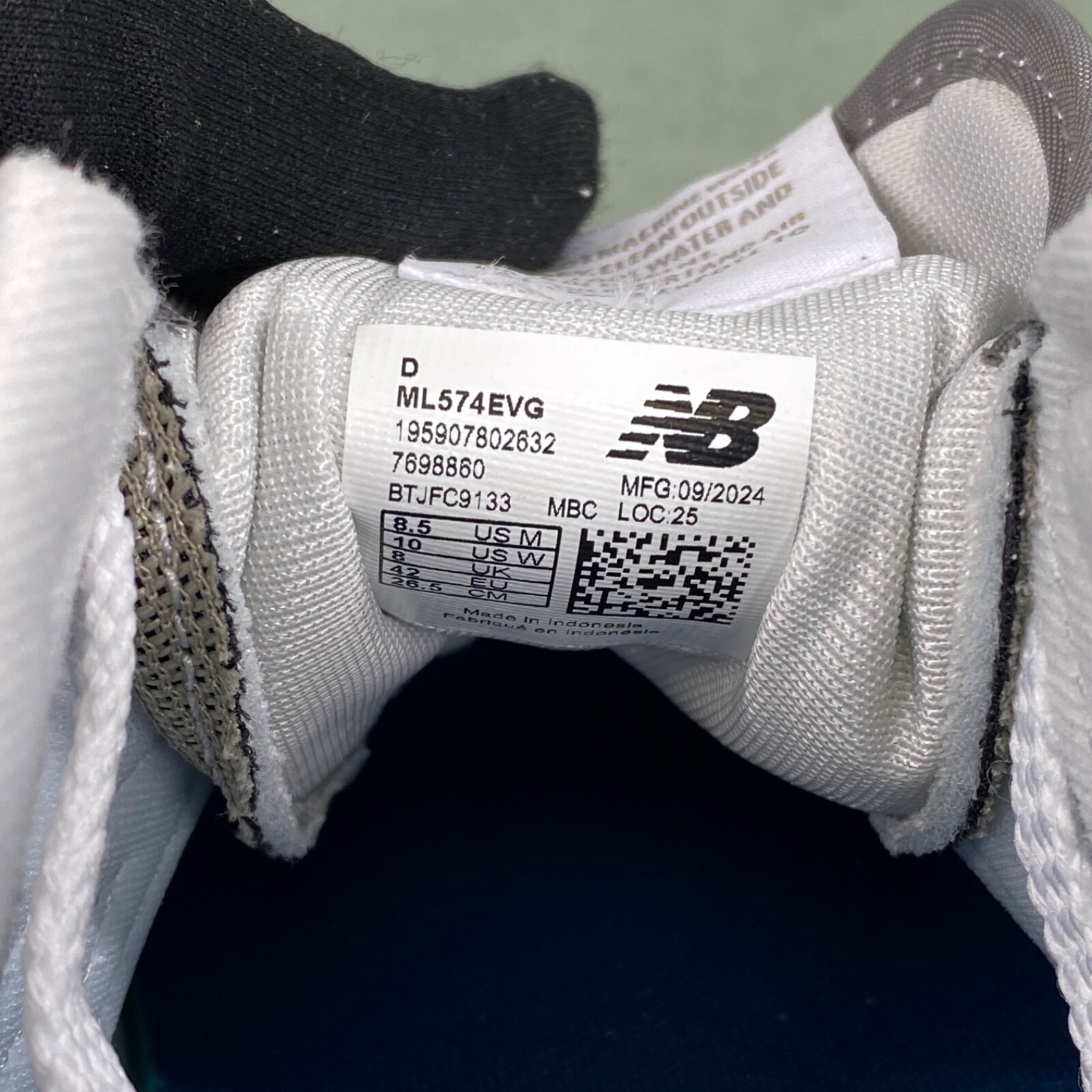 New Balance NB 574 Core Pack Grey US Size 8.5 ML574EVG Grey/White Sneaker