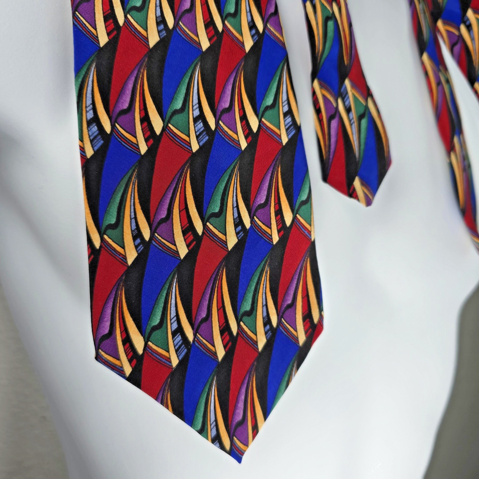 Cocktail Collection Tie Mens 58×3.25 inches Silk Geometric Pattern Retro Necktie