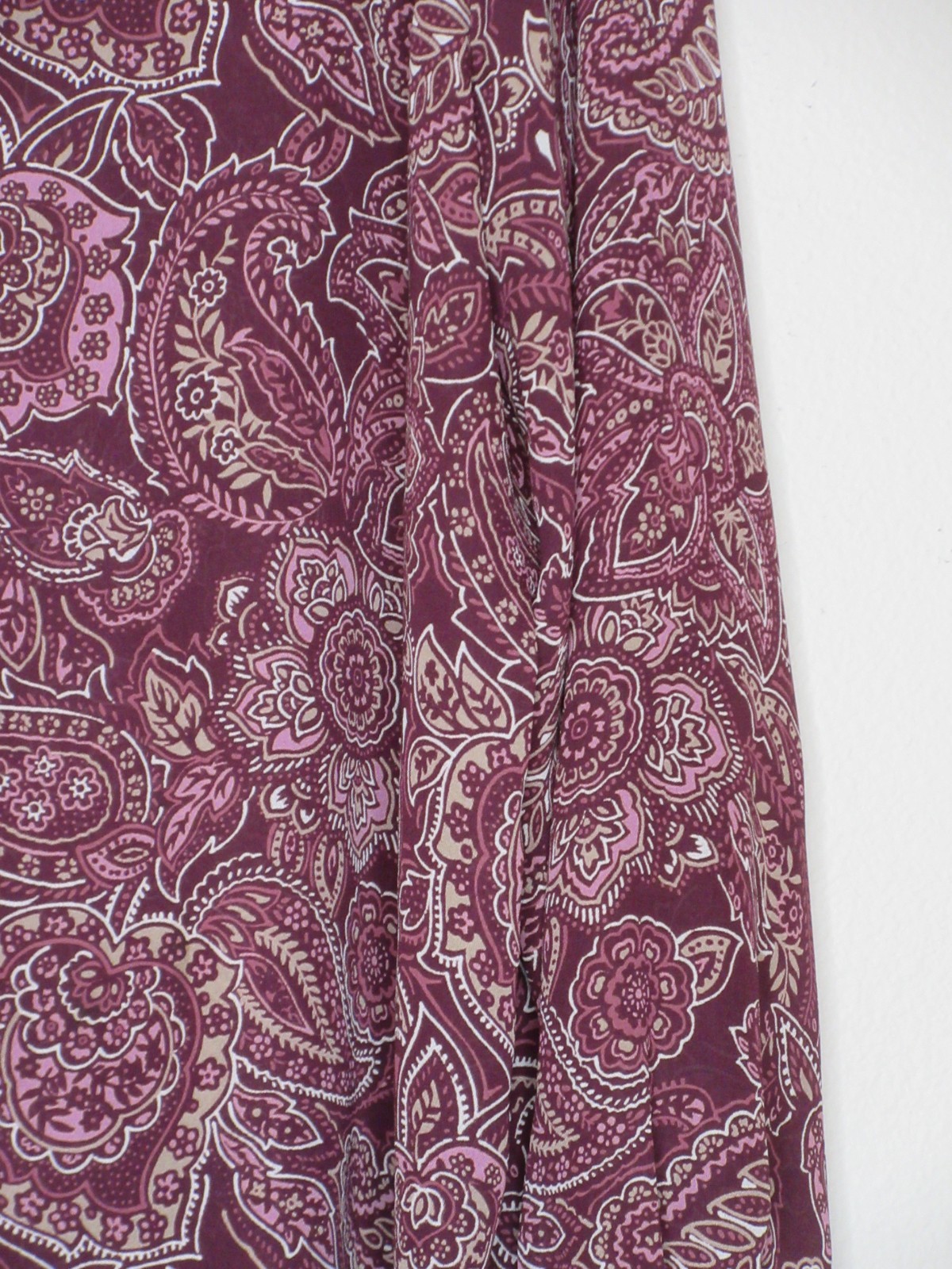 Cold Water Creek Womens Plus Size Purple Paisley Print Sheer Shirt Dress 2X B 53