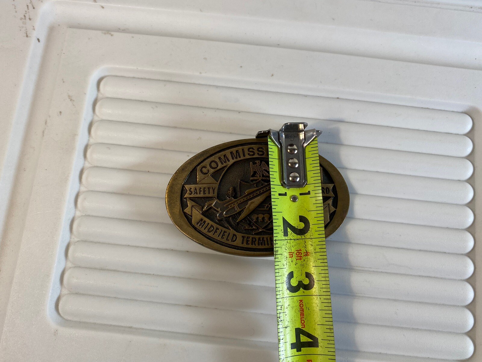Commissioners Safety Award Midfield Terminal Project Belt Buckle Plate 39E88
