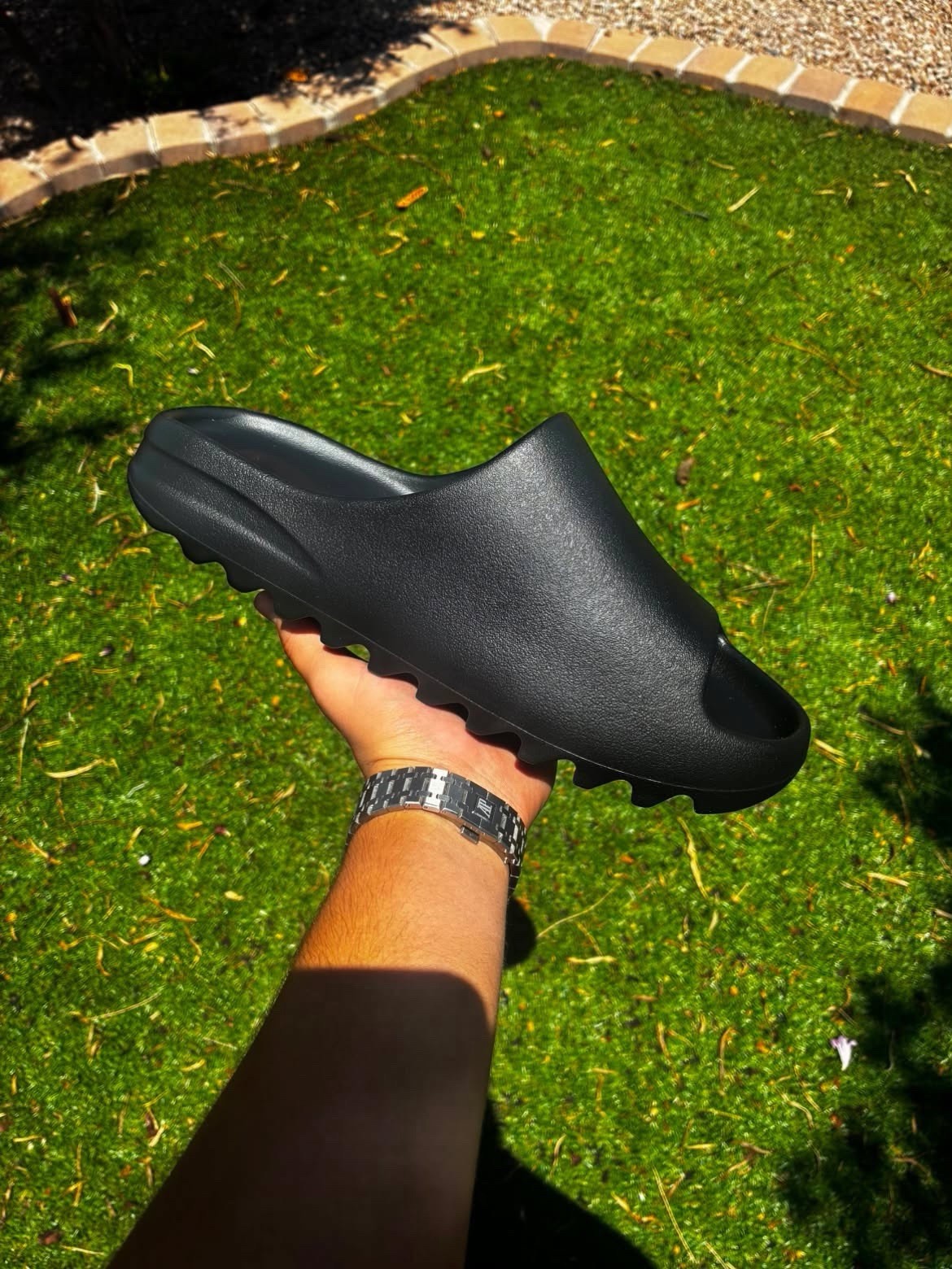 Yeezy Men’s Black Slide Sandals US 8 Rubber Slip-On Solid YS-01