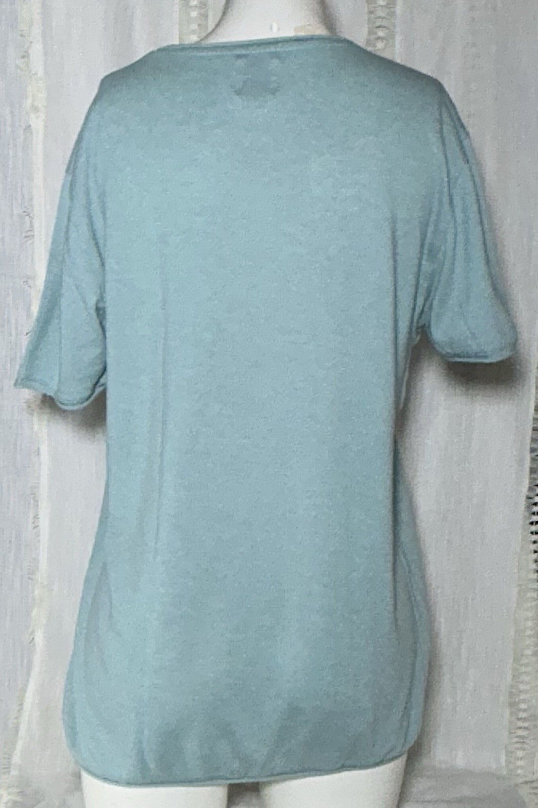 ZARA Mint Green Solid Round Neck Top Size M