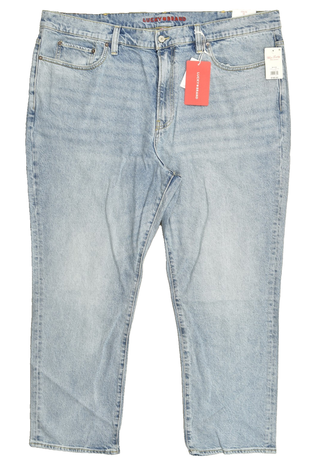 Lucky Brand Men’s Athletic Fit Denim Jeans Monaco Blue 5-Pocket Zip 46×30 NEW