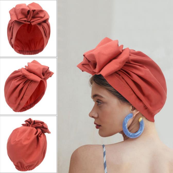 Womens Knot Bow Turbans Elastic Chemo Hats Hair Loss Cap Head Wrap Head Turban