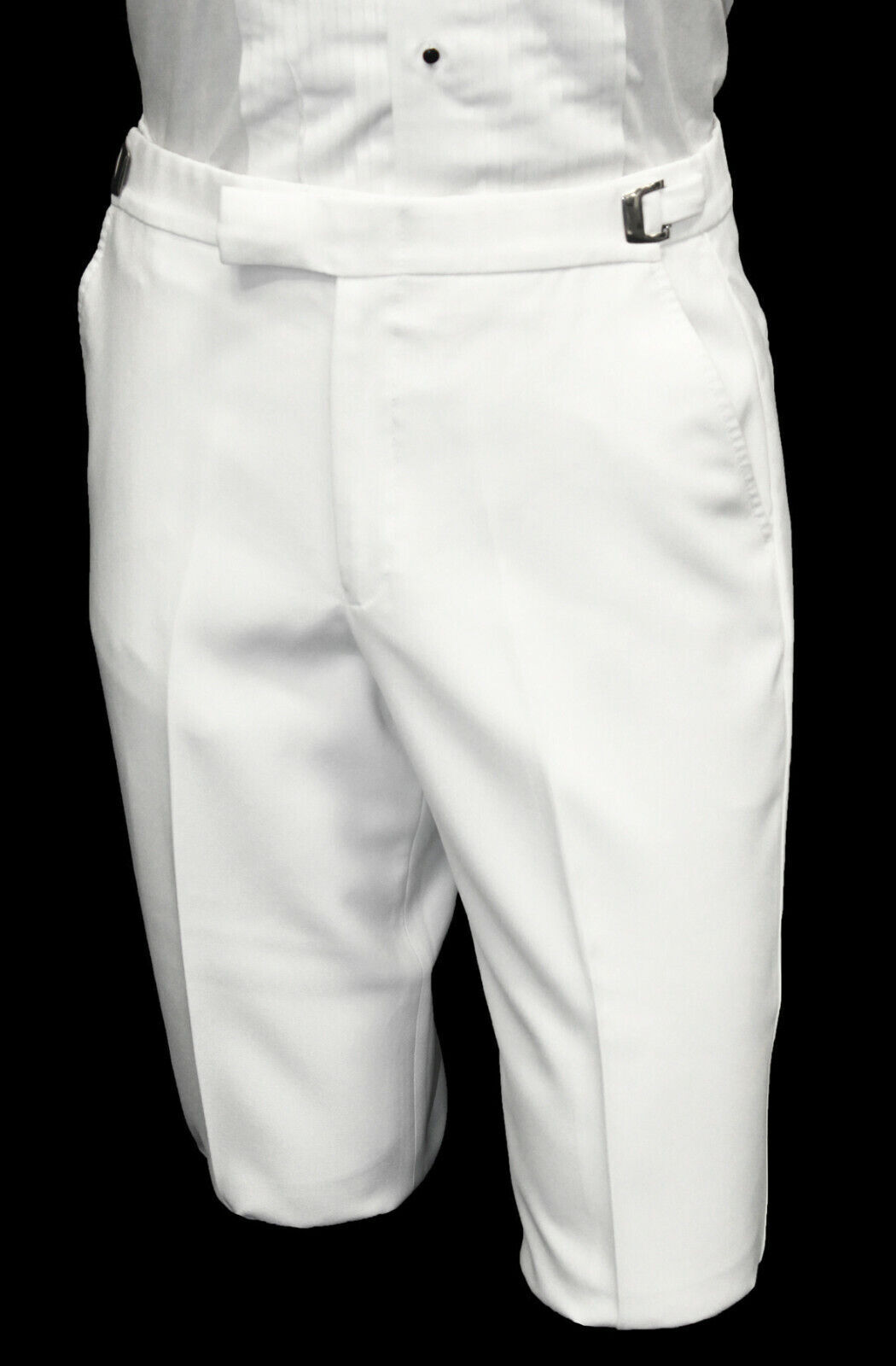 Men’s White Tuxedo Dress Pants Flat Front 27 28 29″ Adjustable Waist Discount