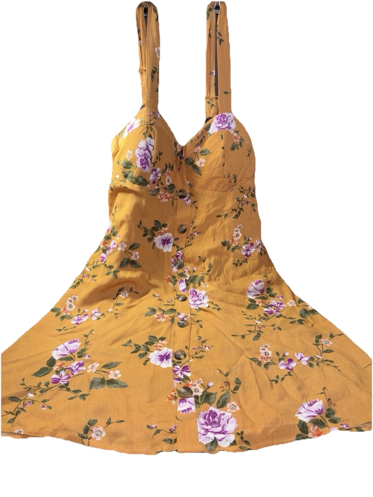 AE MIDI Dress Floral Sweetheart Neck Sleeveless Airy Smocked Boho Size M