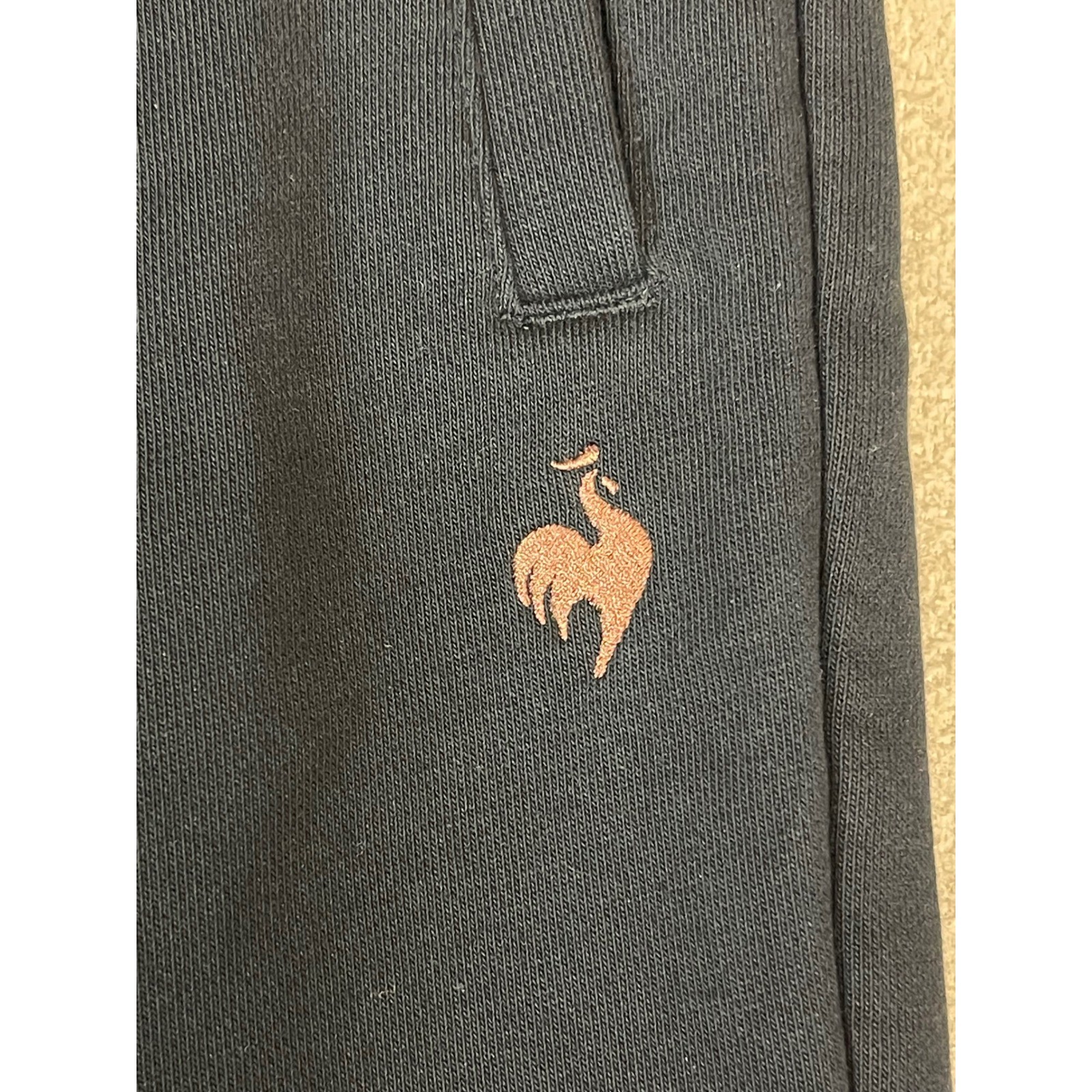 Le Coq Sportif Sweatpants Joggers Black Embroidered Rooster Logo Size L