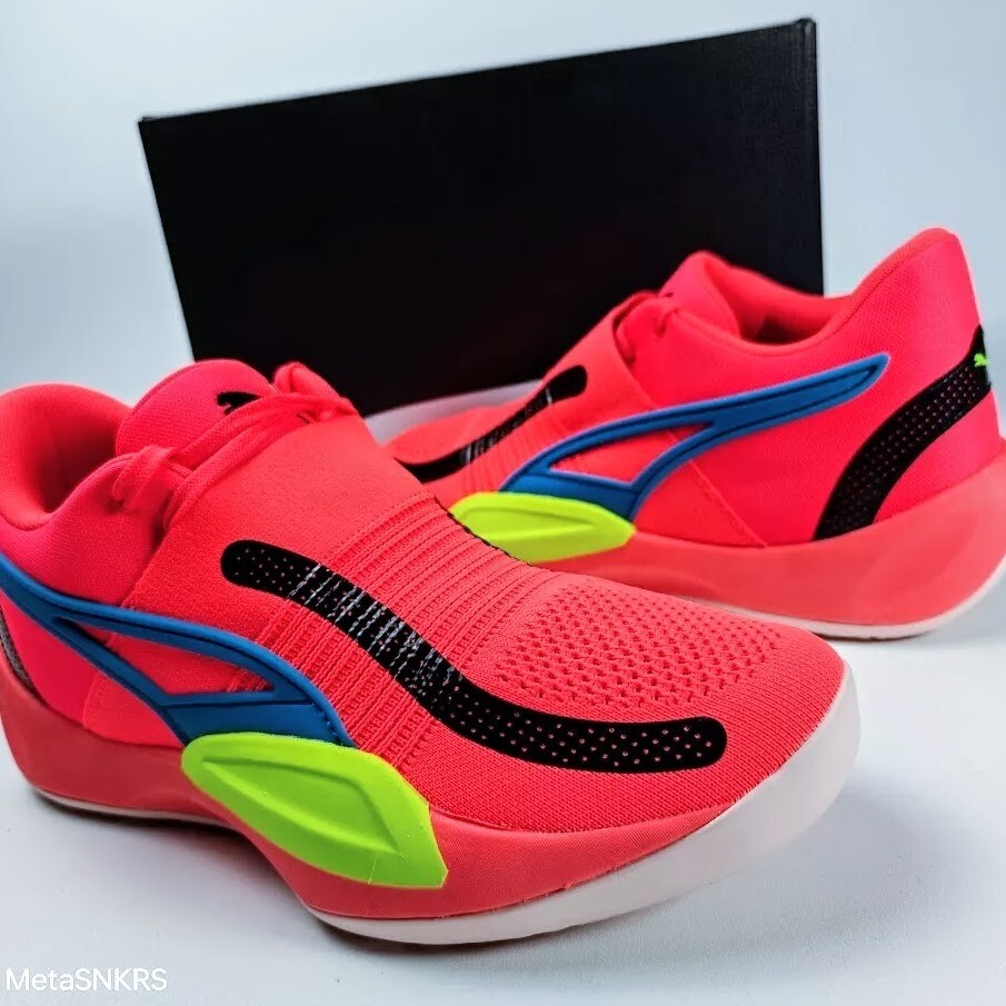 Puma US 16 Men’s Orange Black Blue Yellow Rise Nitro Basketball 377012 04 New