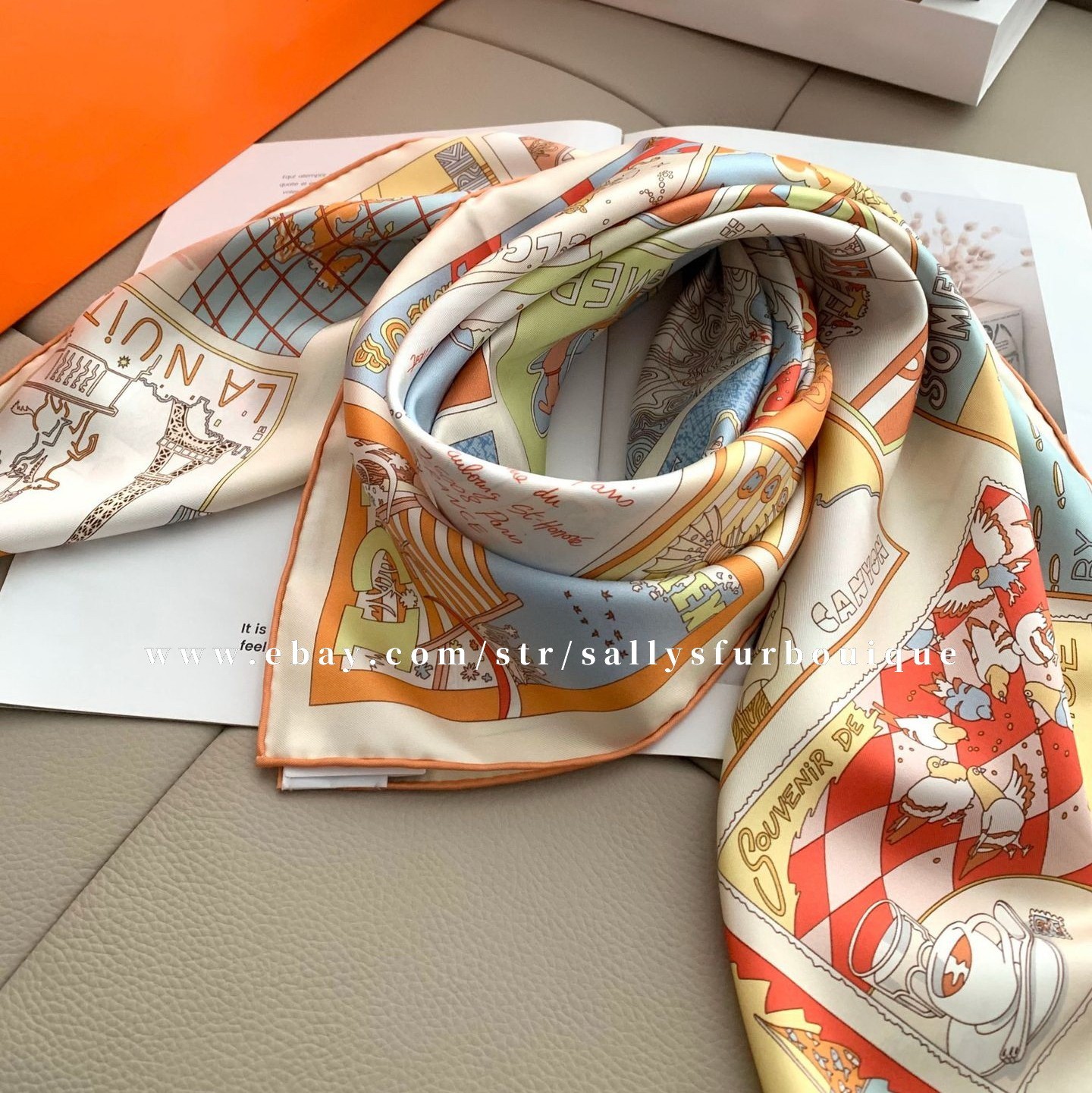 Sally Boutique 18 Momme Twill Silk Wrap Scarf Travel Print Double Face Shawl 35″