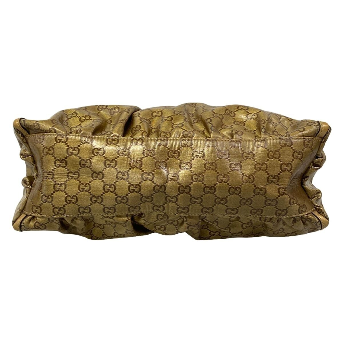 GUCCI Abby GG Monogram Bronze Jacquard Leather Shoulder Bag Auth