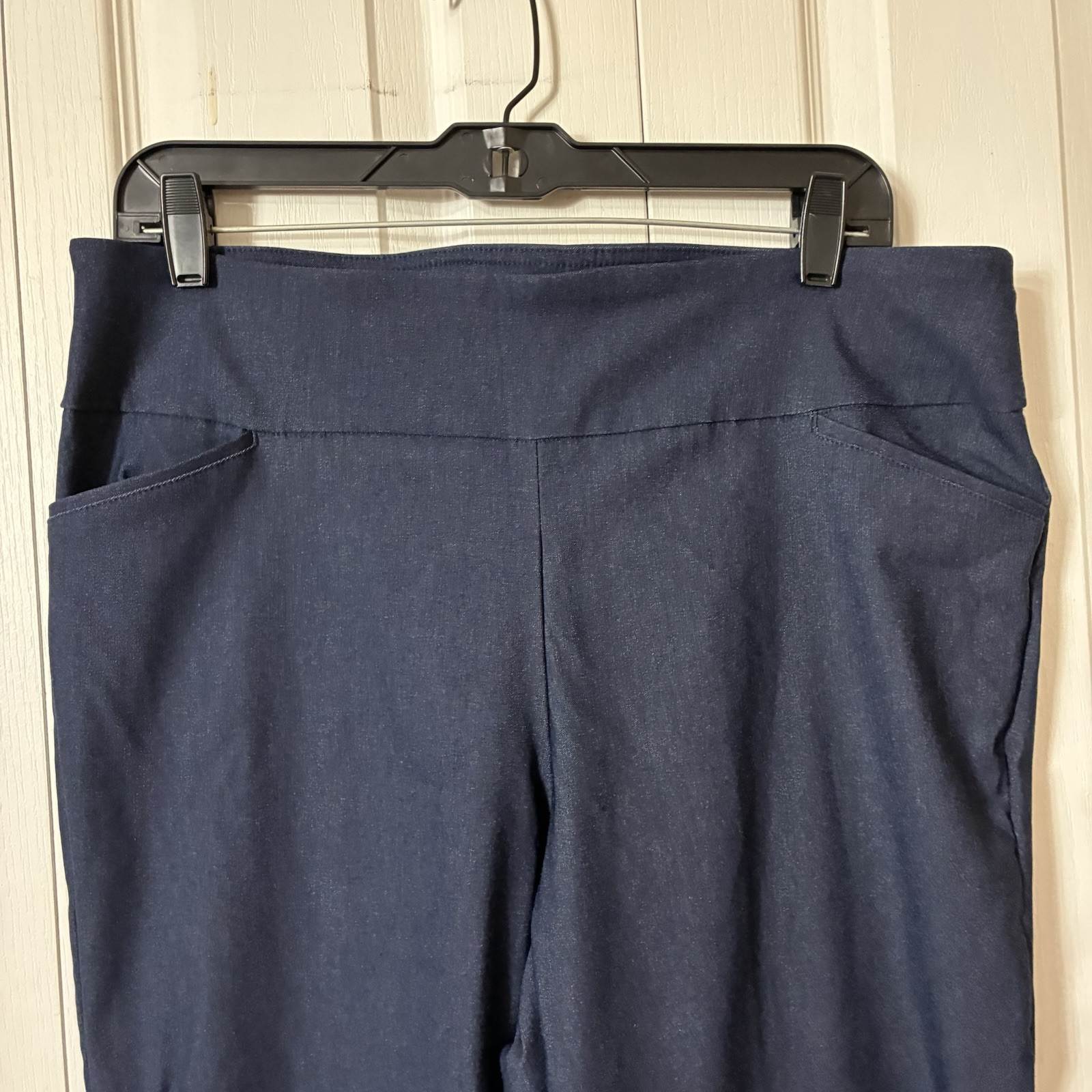 Counterparts Pants Womens Sz L Navy Super Stretch Mid Rise Boot Cut Comfy Pant
