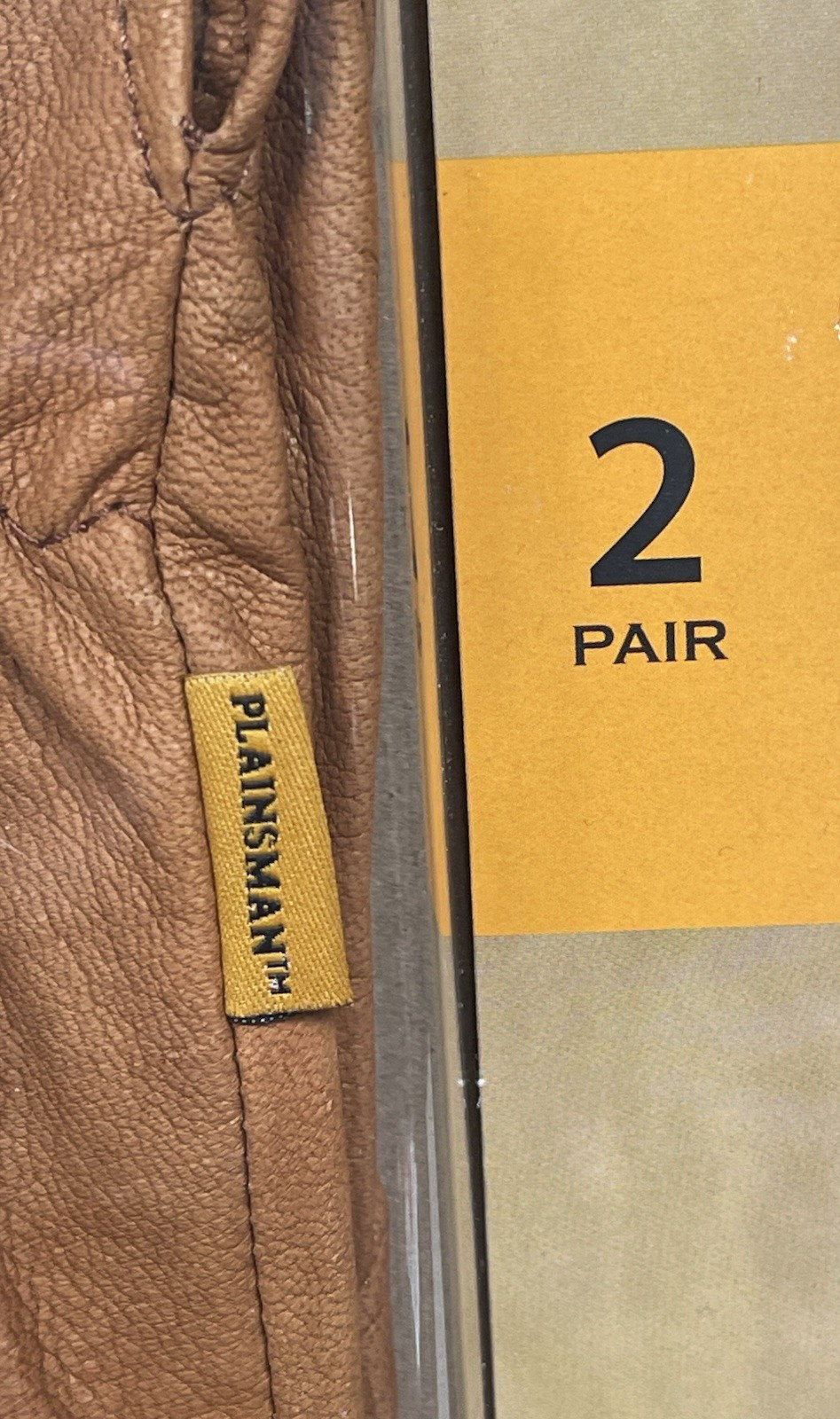 PLAINSMAN PREMIUM CABRETTA BROWN LEATHER GLOVES 2 PAIRS SIZE LARGE NEW