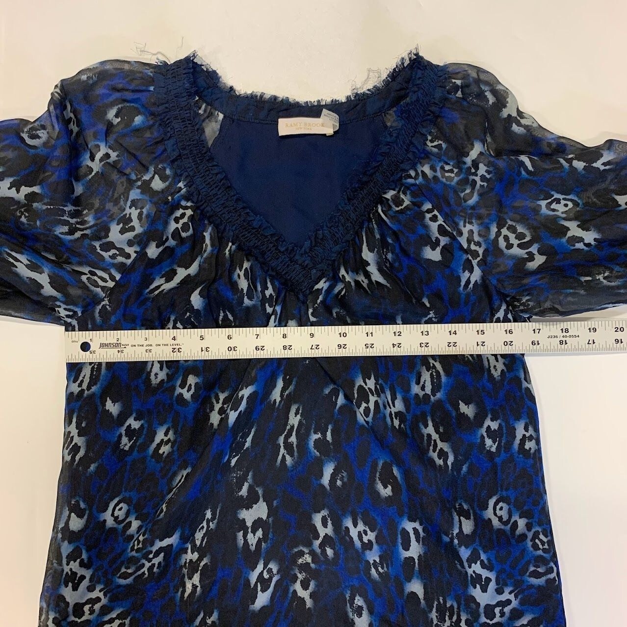 Ramy Brook Women’s Leopard 100% Silk Printed Bea Long Sleeve Top Size XXS