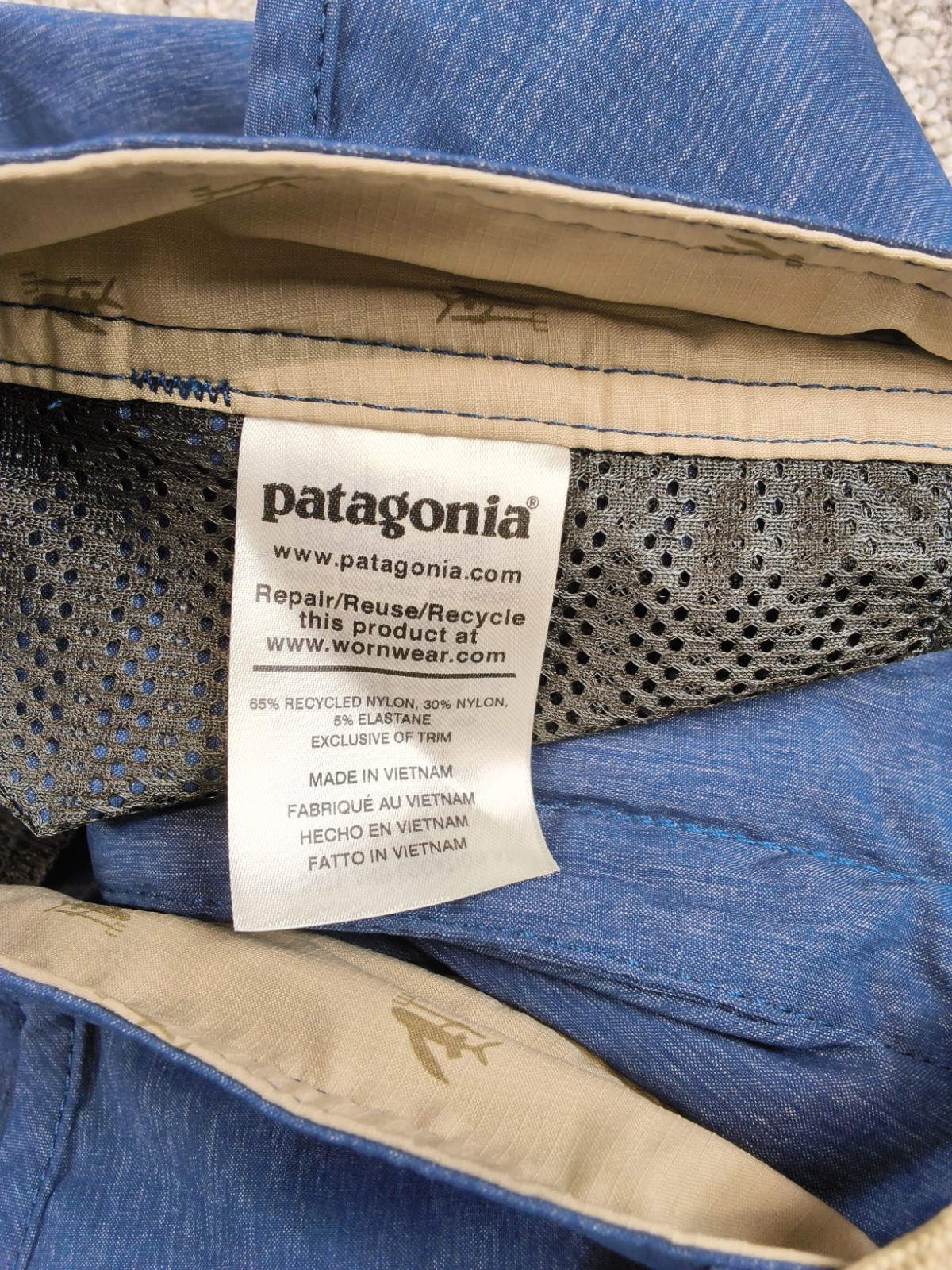 Patagonia Men’s Blue Nylon Elastane All Shorts Pockets Size 34