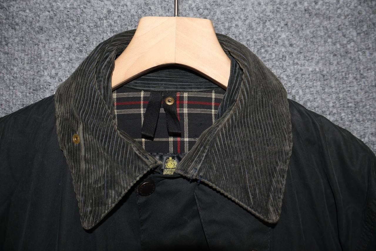 Vintage 90s Barbour Border Wax Jacket Men’s C42 / 107CM Black Made in England