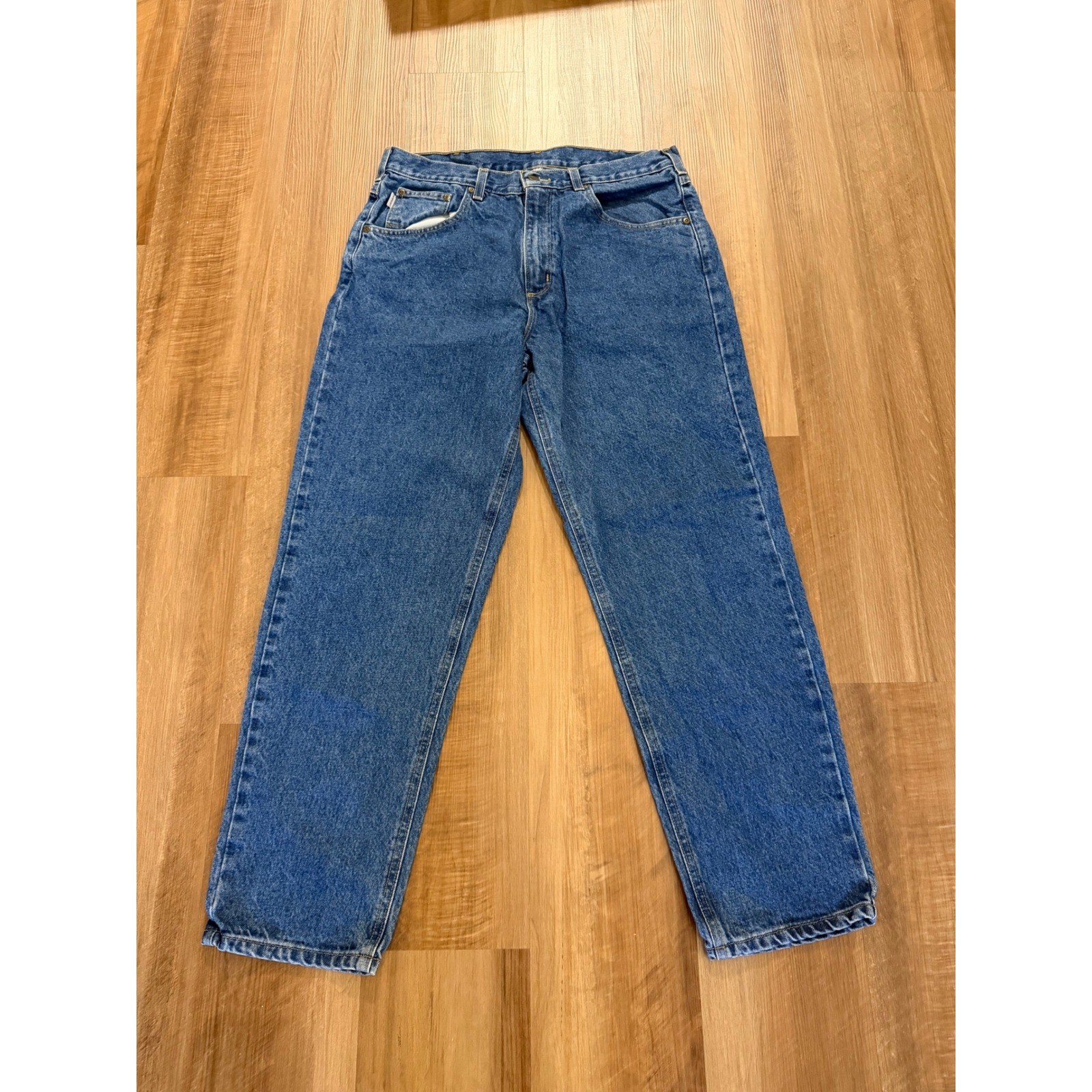 Carhartt Relaxed Fit Jeans Men 36×30 Blue Denim B17-DST Medium Wash