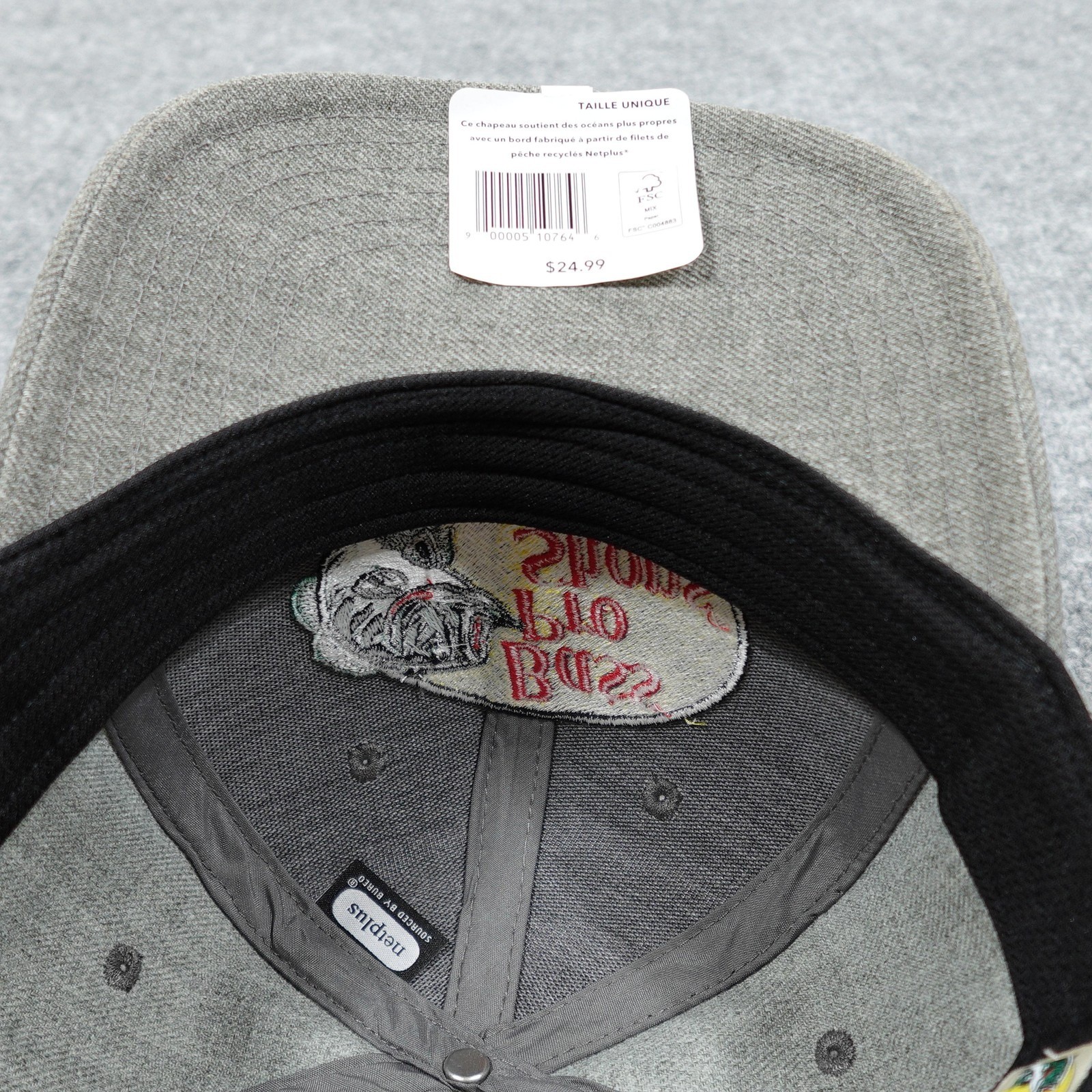Bass Pro Shops Hat Cap Strap Back Mens One Size Gray Tweed Fish Outdoor Logo