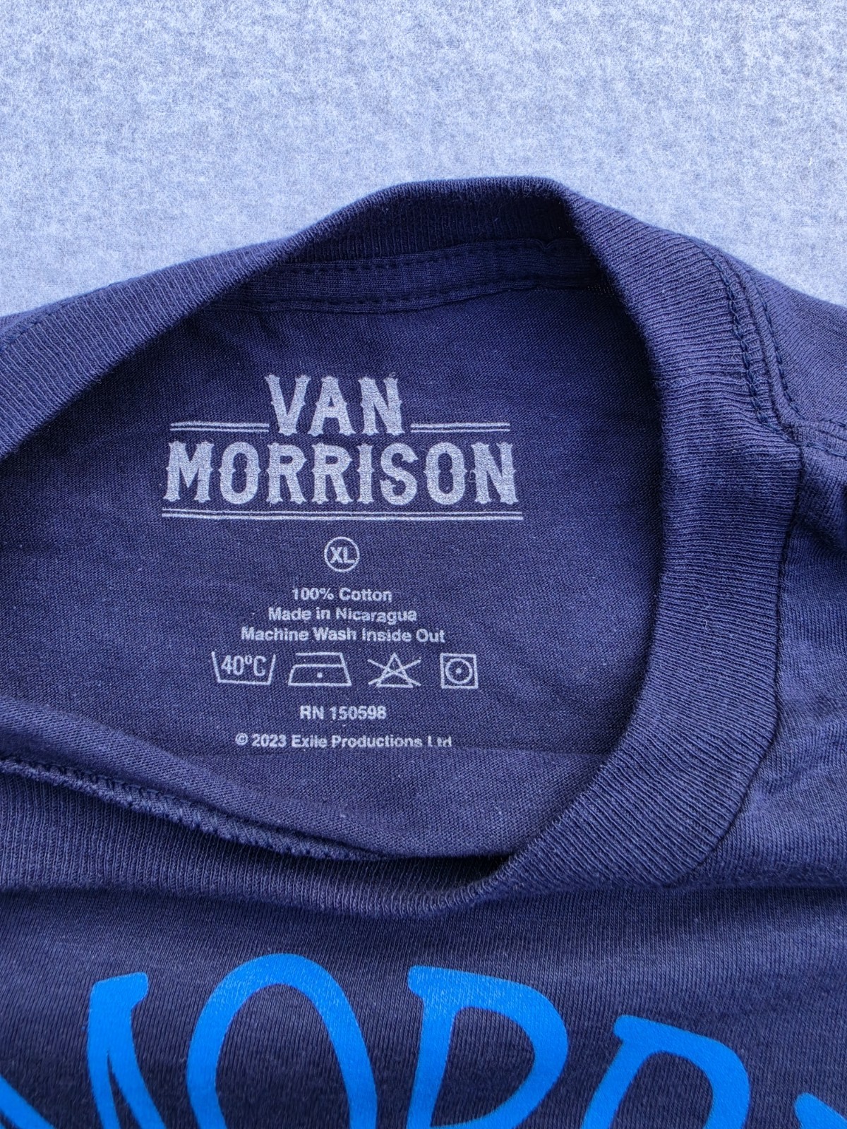 Van Morrison 2023 Us Tour Size XL Blue NWOT