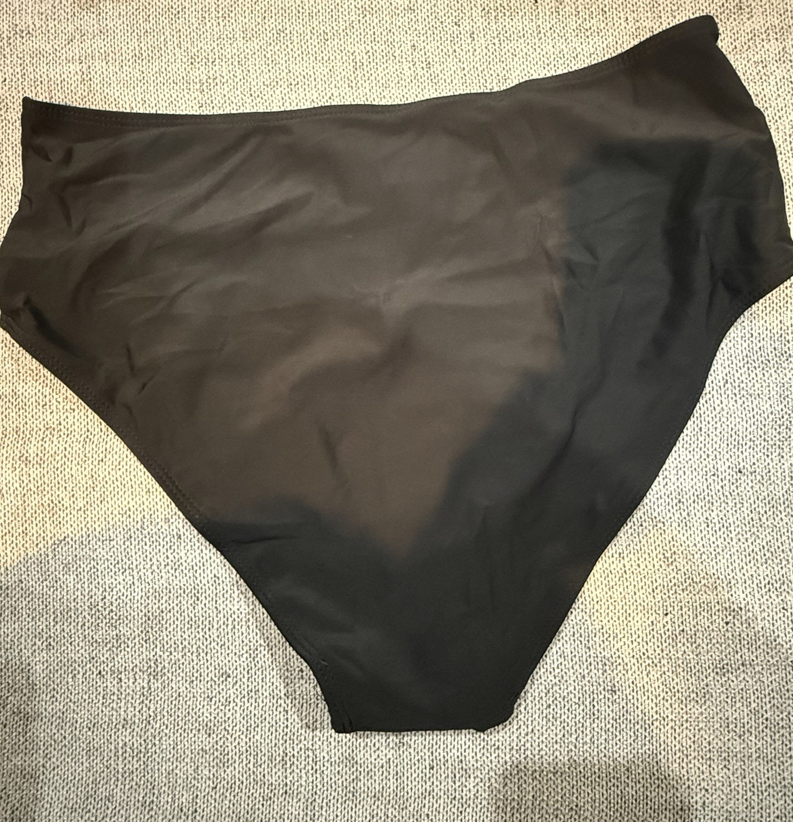 Women’s Black Solid 2-Piece Tankini Top Bikini Bottom Adjustable Straps Size L