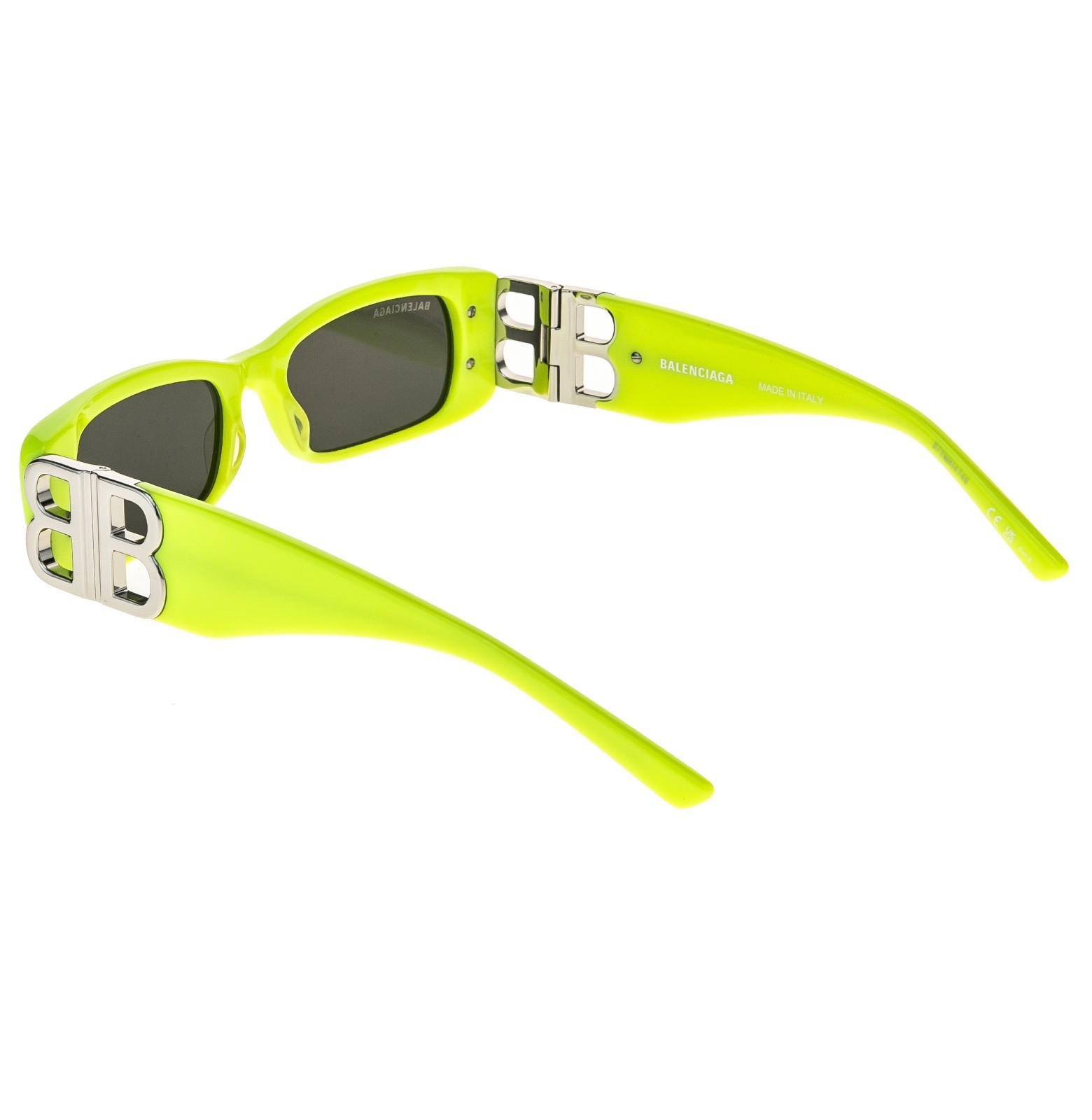 BALENCIAGA BB0096 DYNASTY 0096 Neon Fluo Yellow 008 Fashion BB Narrow Sunglasses