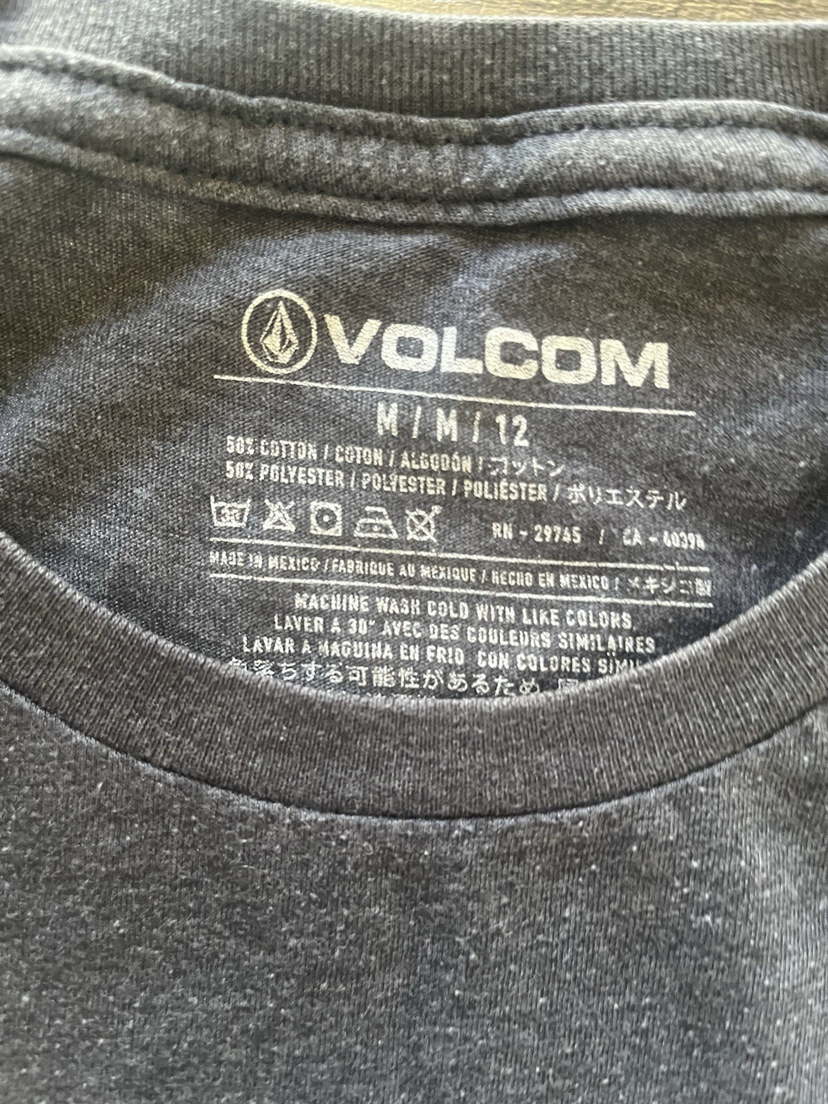 Volcom Men’s Gray Cotton/Poly Knit Graphic Logo Crew Neck Short Sleeve T-Shirt M