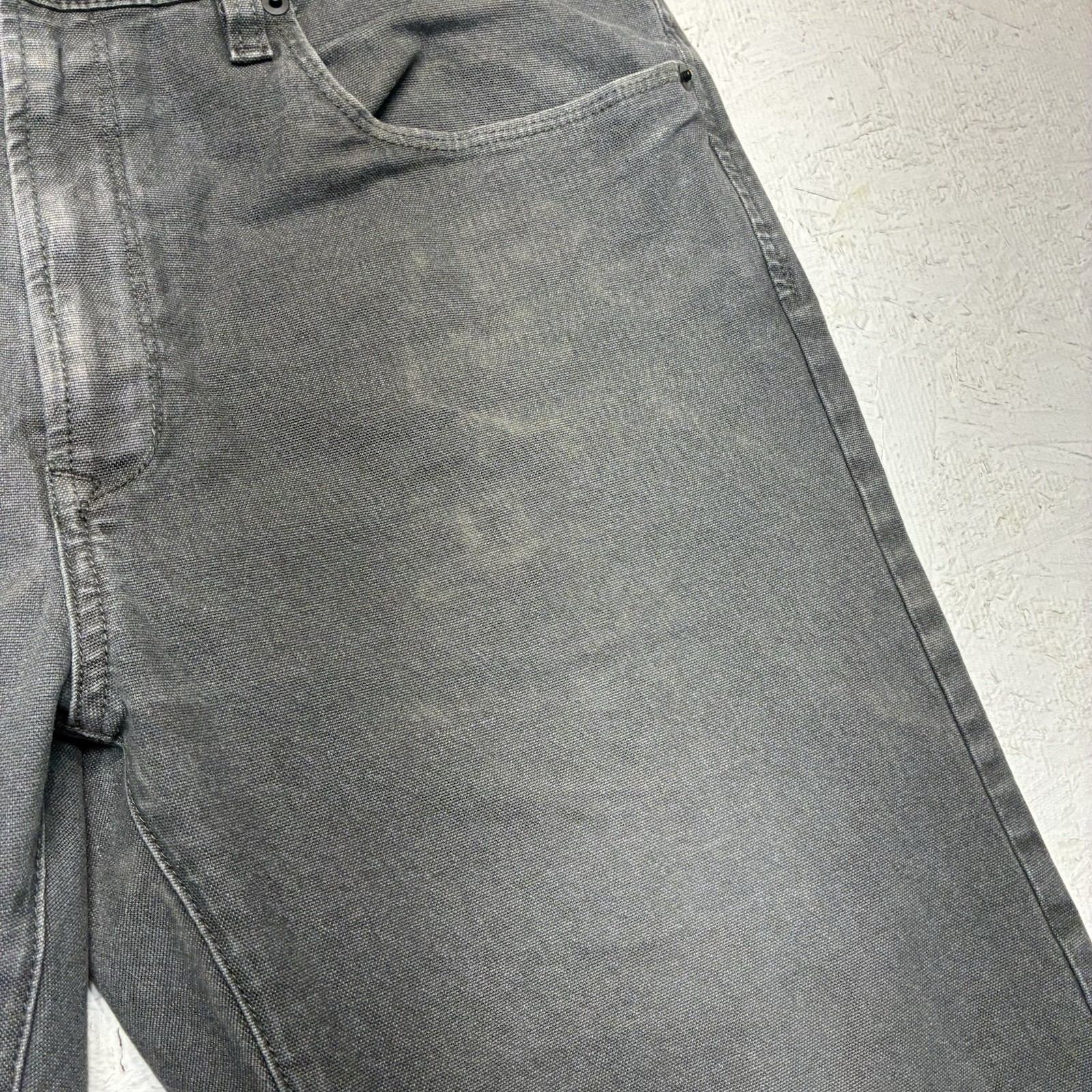 Proof Pants Rover Men 33×32 Gray Slim Fit Canvas Stretch Outdoor Casual Distress