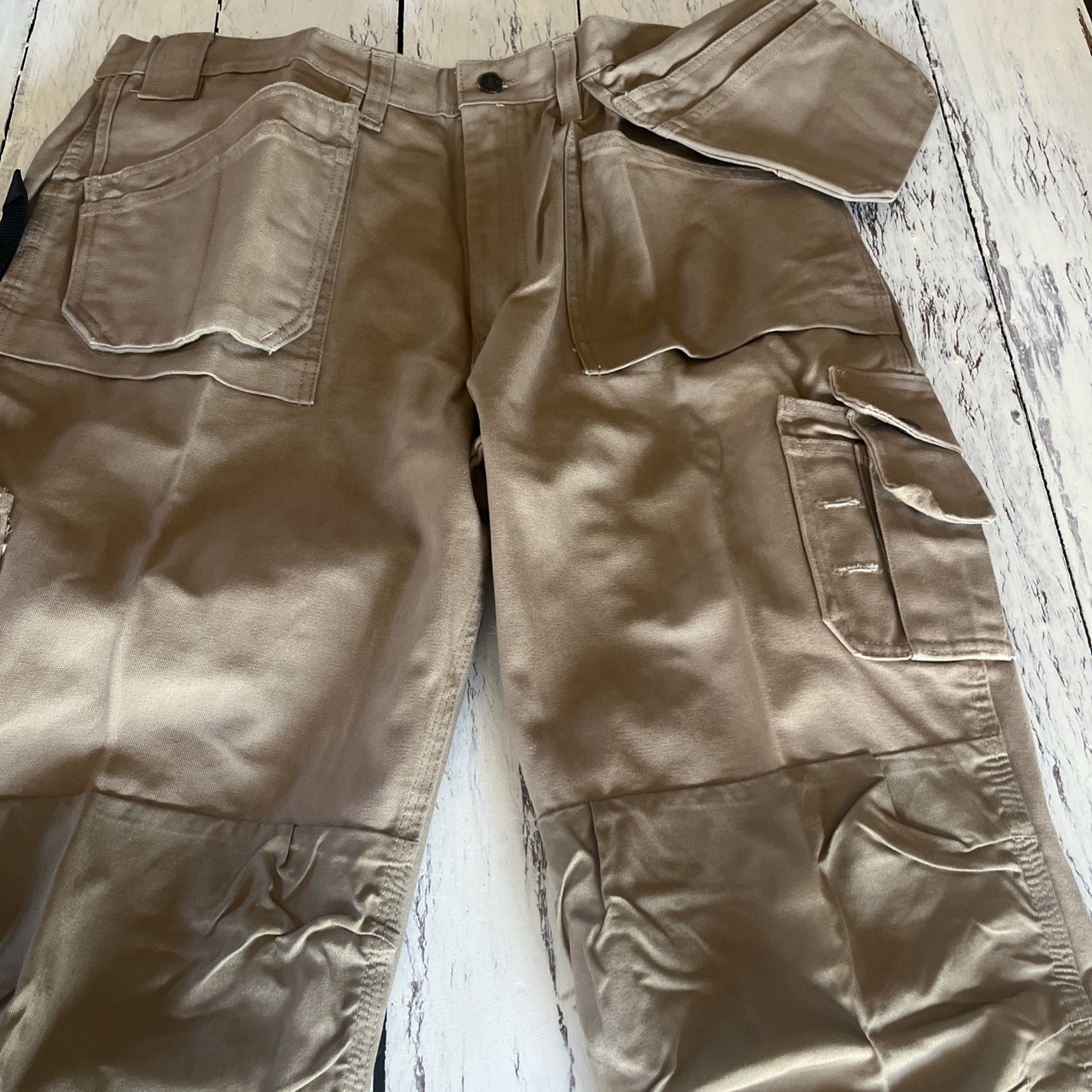 Blaklader Bantam Cordura Work Pants Mens 40×30 Contractor #1630 Tan Pockets Knee