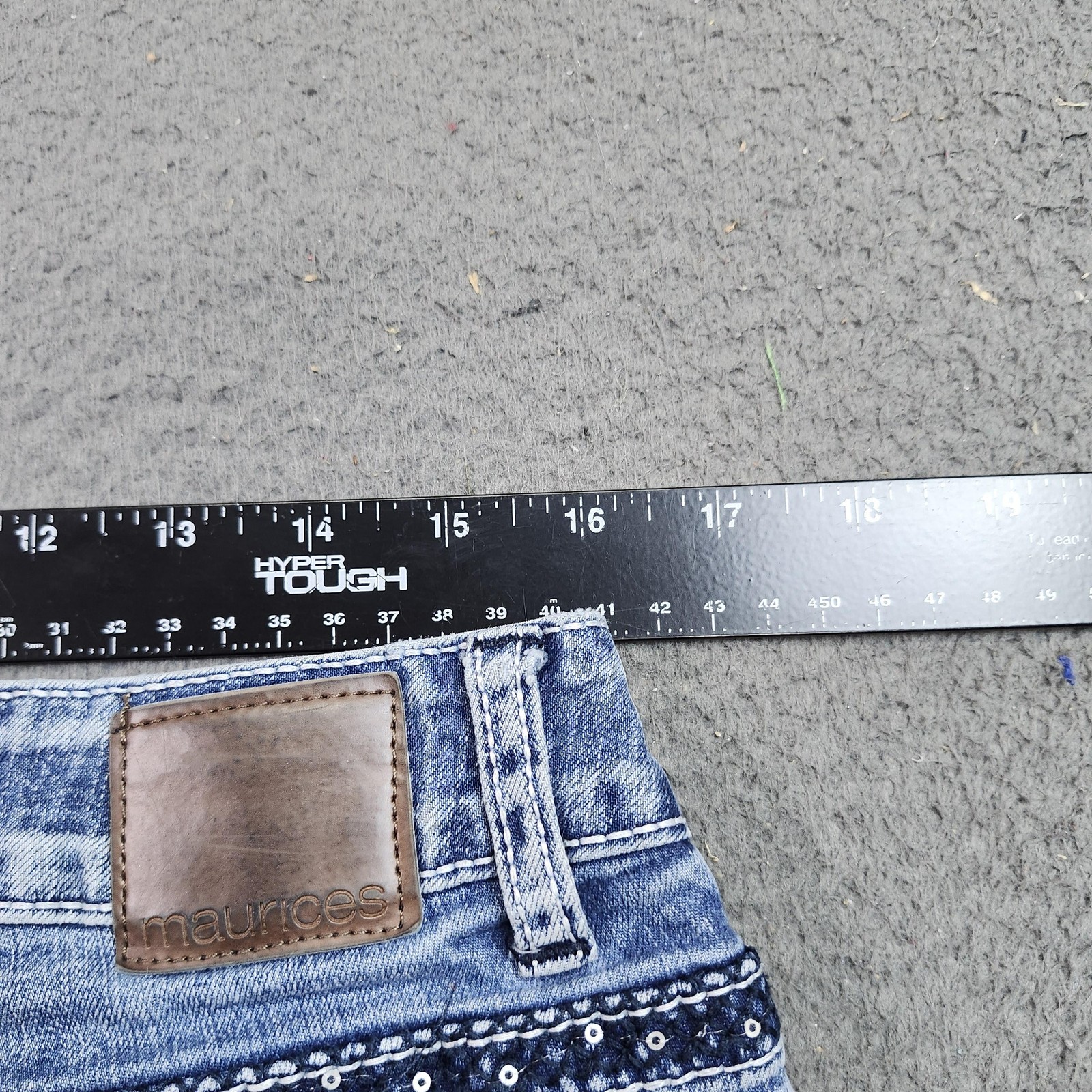 Maurices Bootcut Jeans Juniors 13/14 Reg Blue Wash Stretch Embellished 32×31