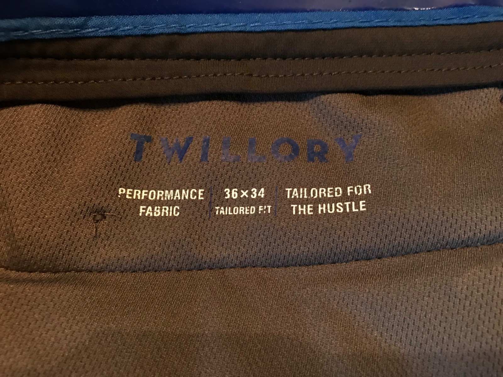 TWILLORY PERFORMANCE Mens Sz 36×34 Black Tailored Fit Technical Stretch Pants