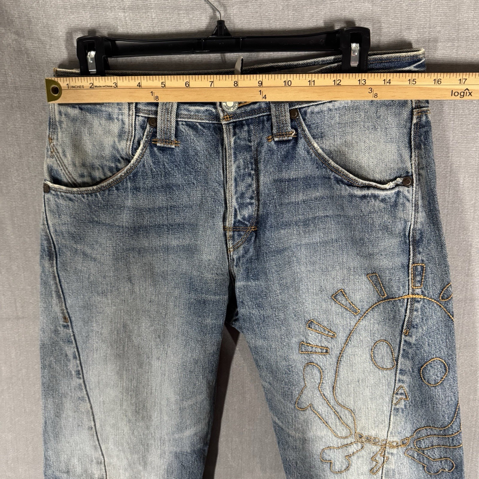RARE Levi’s Engineered Jeans Twisted Denim Vintage 1999 Mens 30×33 Indigo Skull