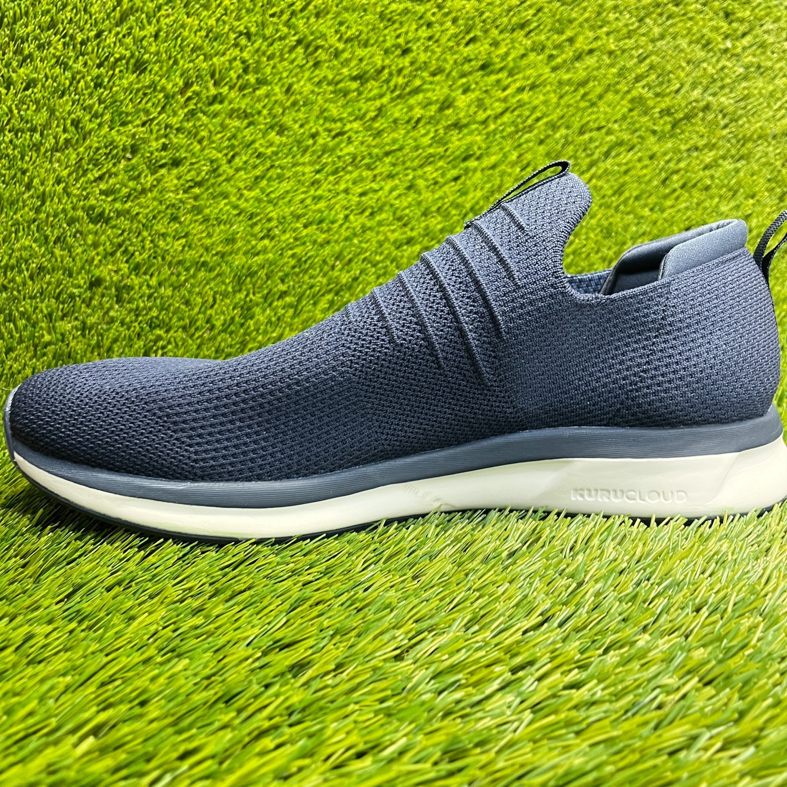 Kuru Atom Mens Size 13 Blue White Athletic Walking Slip On Shoes Sneakers