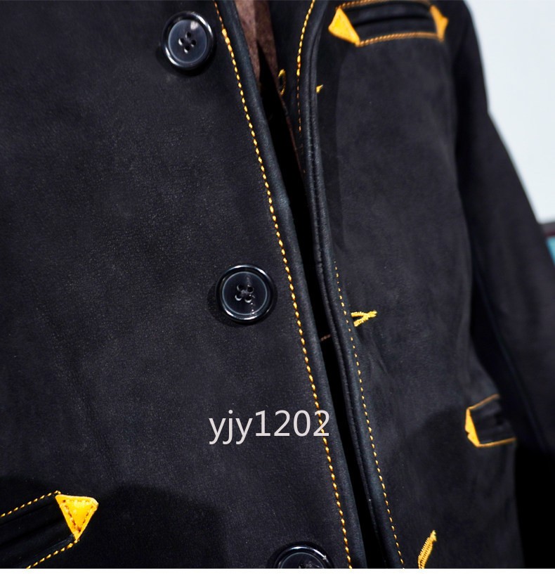 Vegetable Tanned Polished Cowhide Classic American Retro Western Leather Jacket