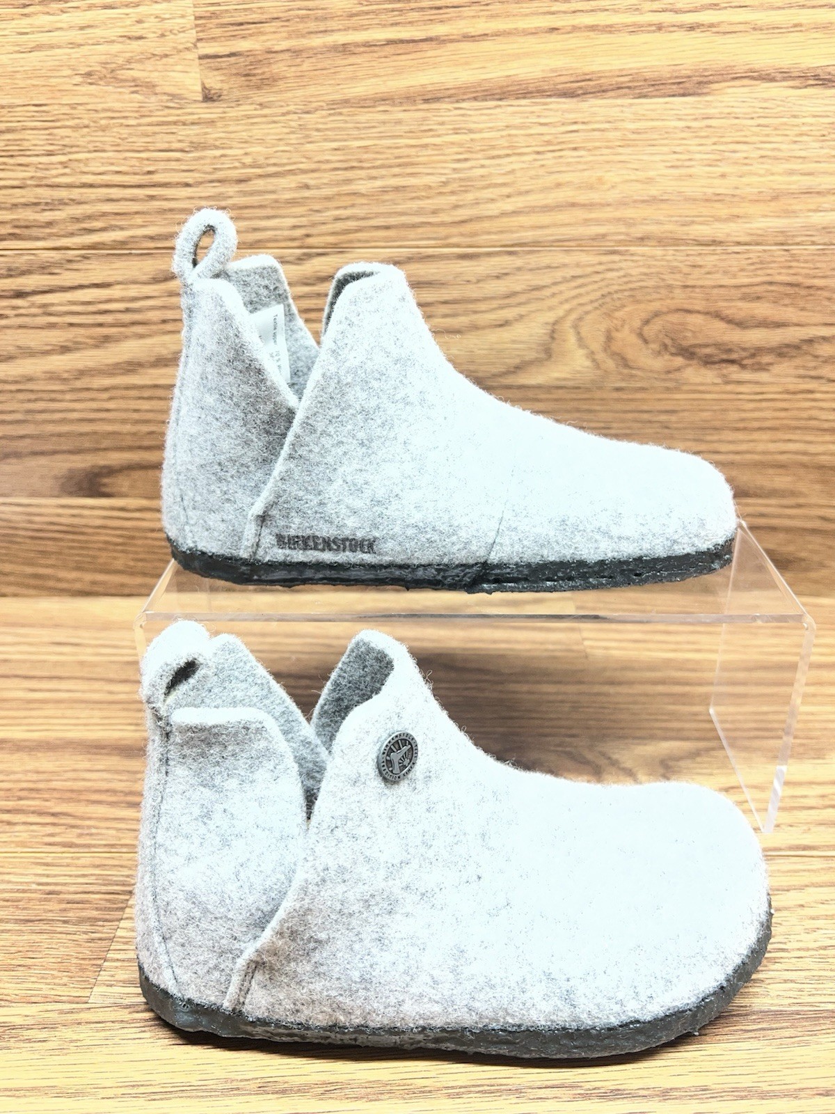 BIRKENSTOCK – Kids Size c11 (29) Andermatt Shearling Wool Felt Gray Boots NEW