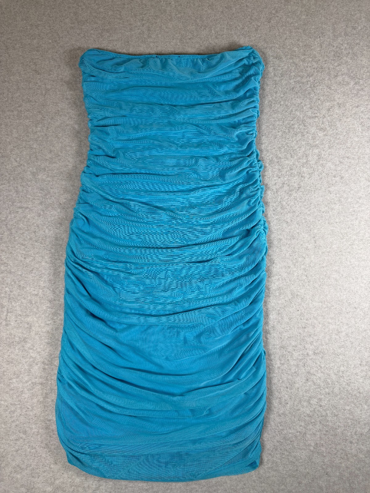 SYM Los Angeles Turquoise Ruched Body Con Tube Dress Womens Size M, SKU 163