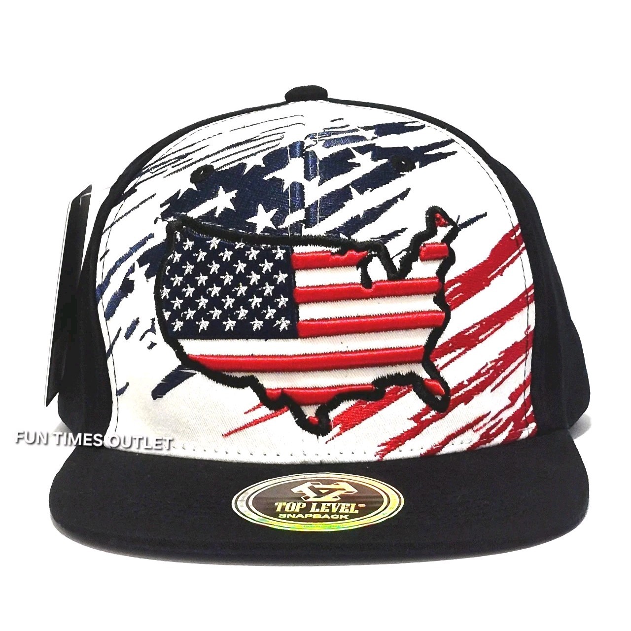 USA Flag United States Map Cap Snapback Embroidered Hat One Size Youth Adult New