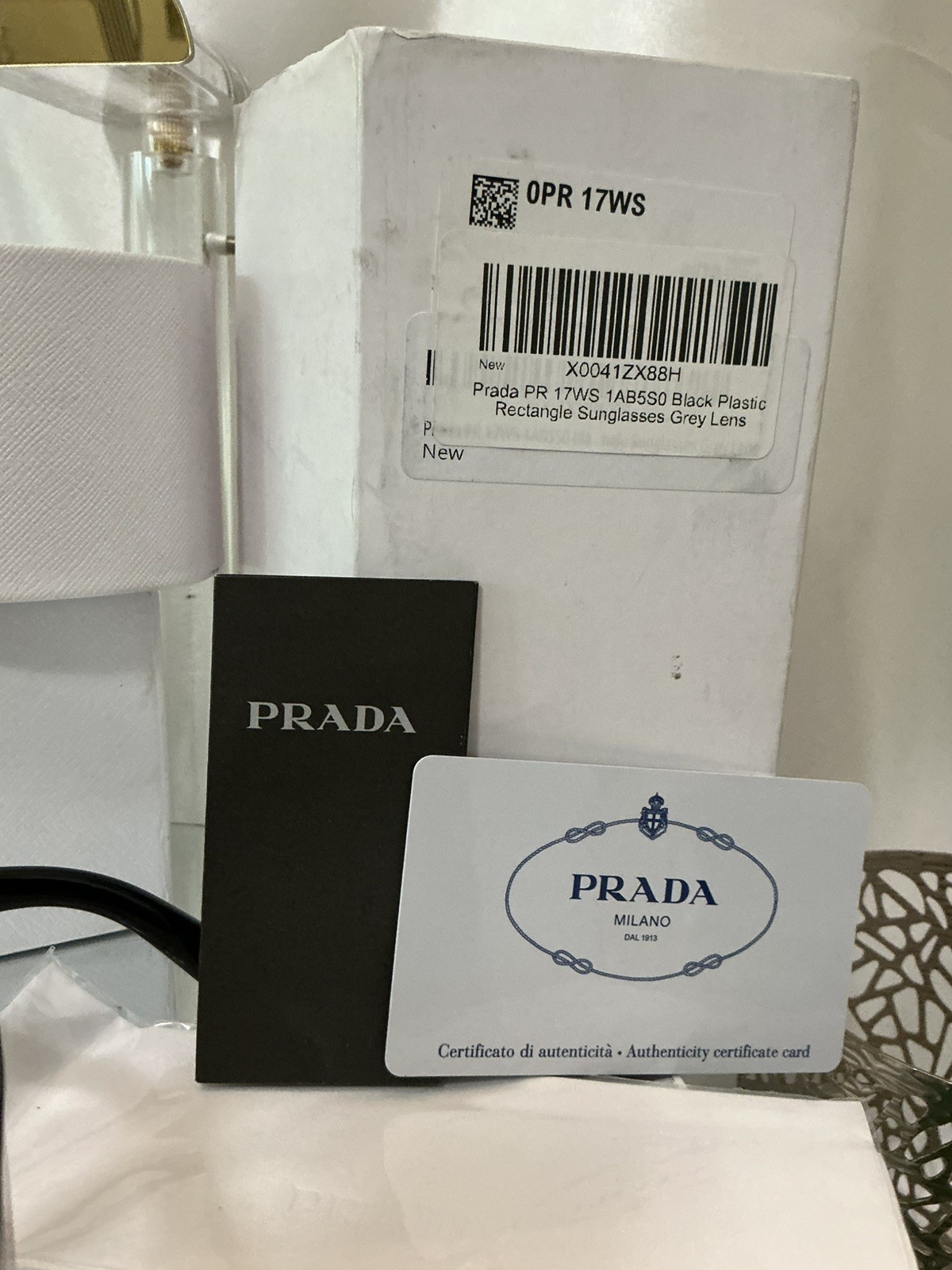 NIB PRADA BLACK RECTANGLE 1AB5S0 EYEWEAR PRADA 49-20-145