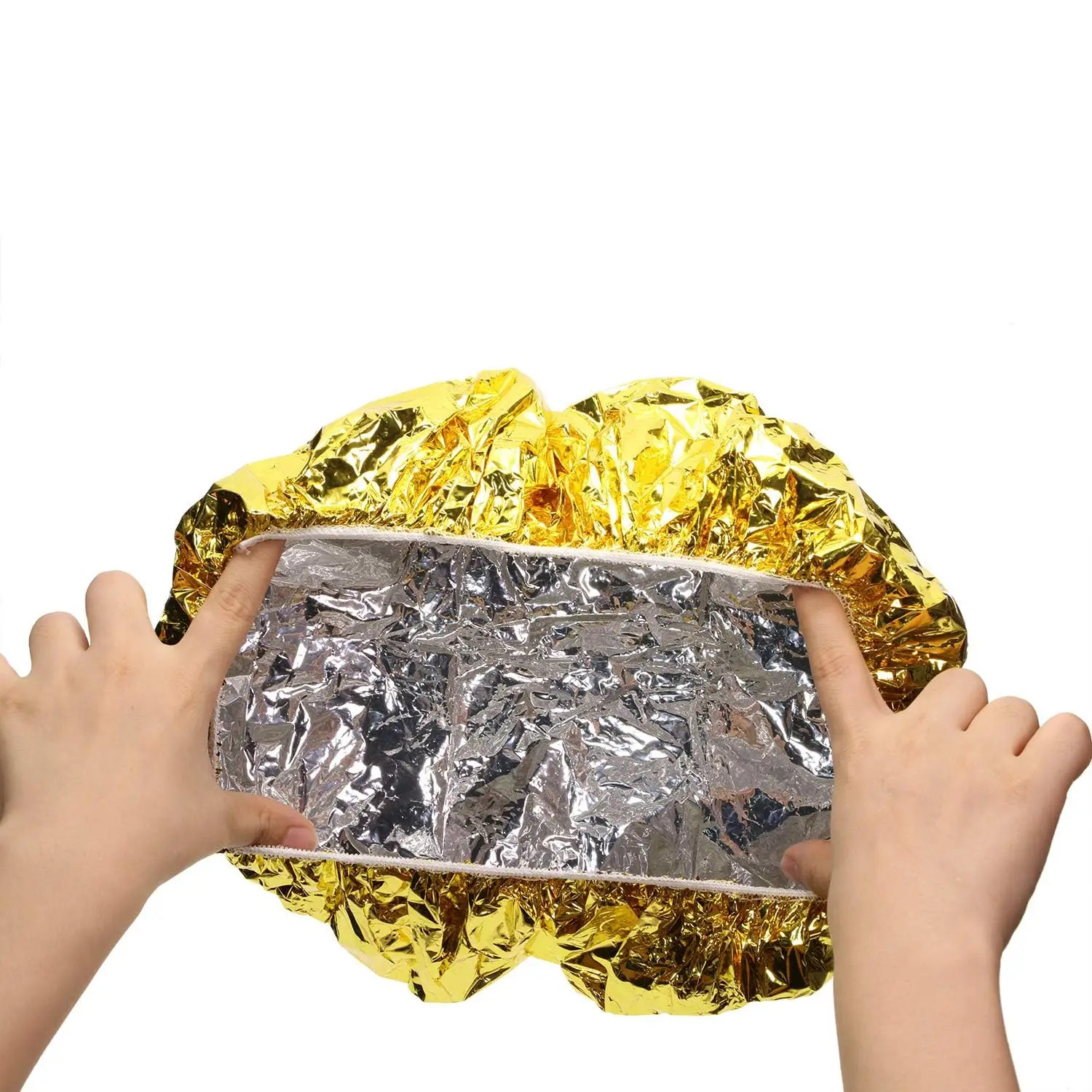 Shower Cap Heat Insulation Aluminum Foil Insulation Hat Elastic Bathing Cap For
