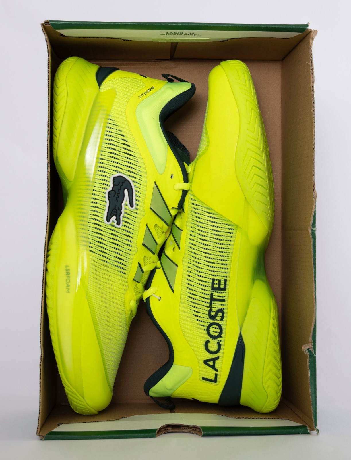 Lacoste AG-LT23 Ultra MC Men’s Size 12 Yellow Tennis Court Shoes 745SMA01482T7 N