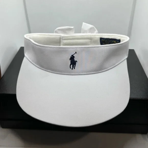 Polo Ralph Lauren Golf Visor, back strap with bow. White. NEW