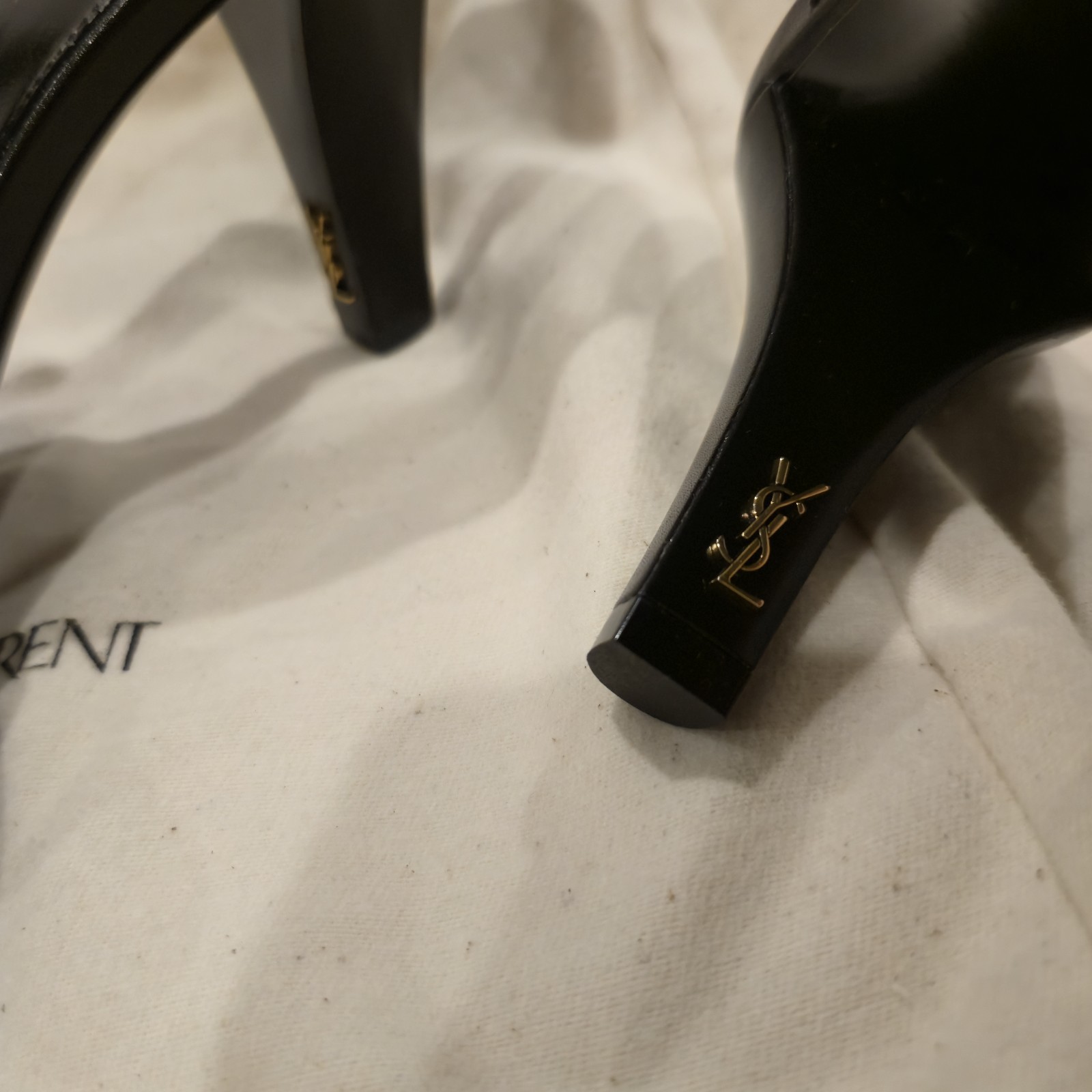 Women’s Saint Laurent Jill 75 leather Mules Ysl Logo Size 39 (8.5) Made In Italy