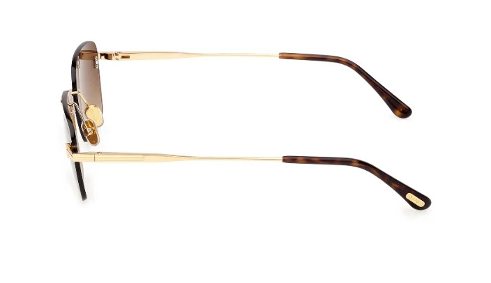 Tom Ford JAKE-02 TF1354 30F Sunglasses Shiny Deep Gold Gradient Brown 54□18-145
