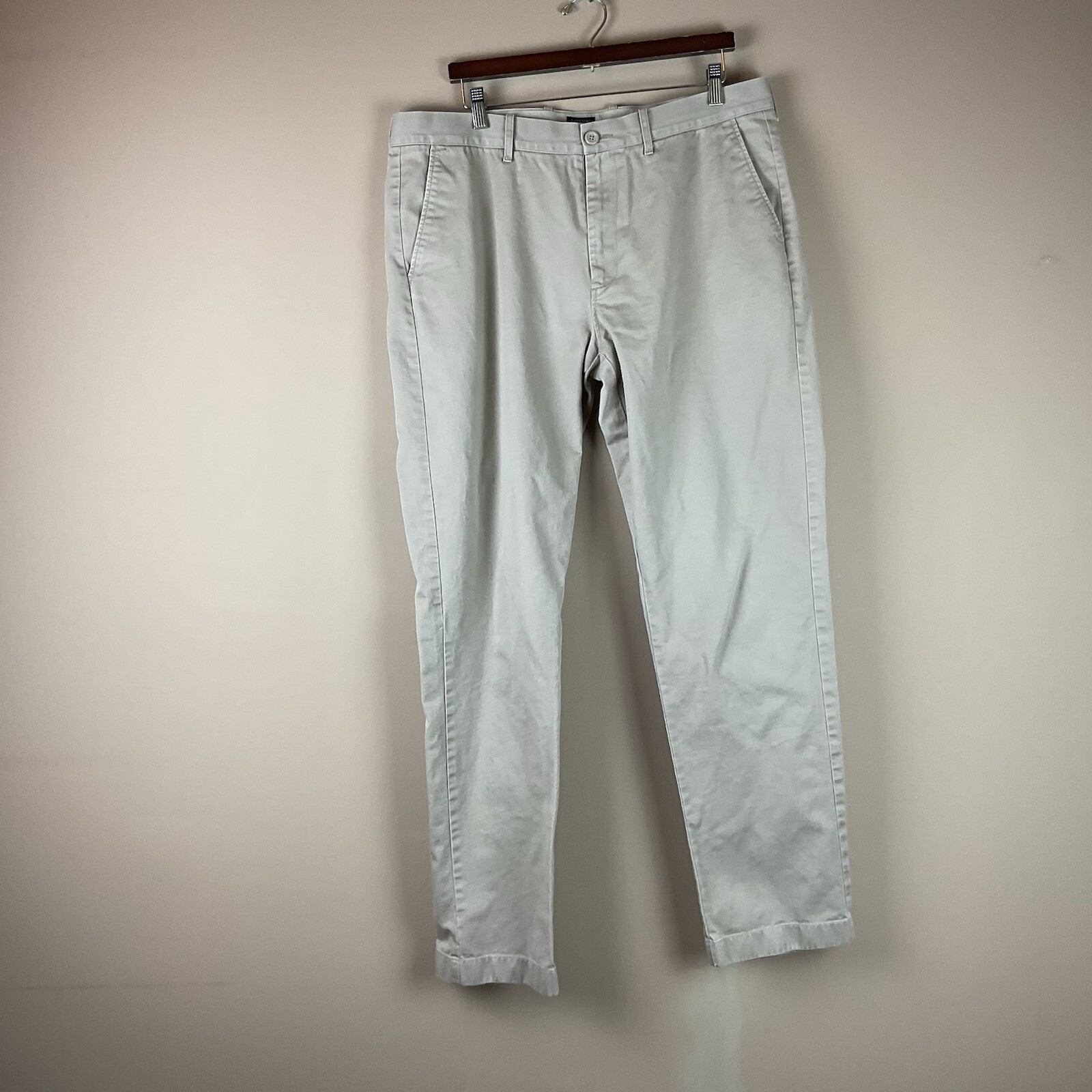 J. Crew The Sutton Chino Dress Pants Mens 36 X 34 Khaki Cotton Flat Front