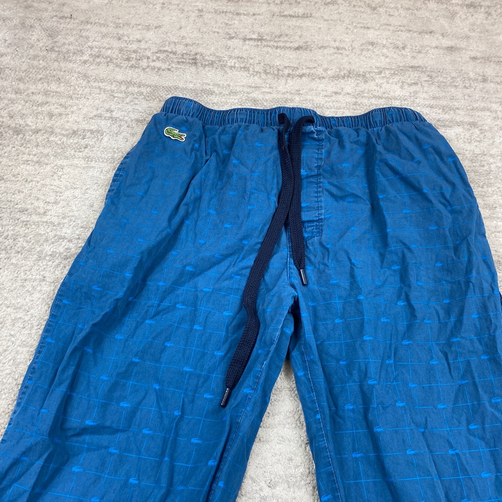 Lacoste Sweatpants Medium Blue Crocodile All Over Print AOP Preppy Sleep Mens