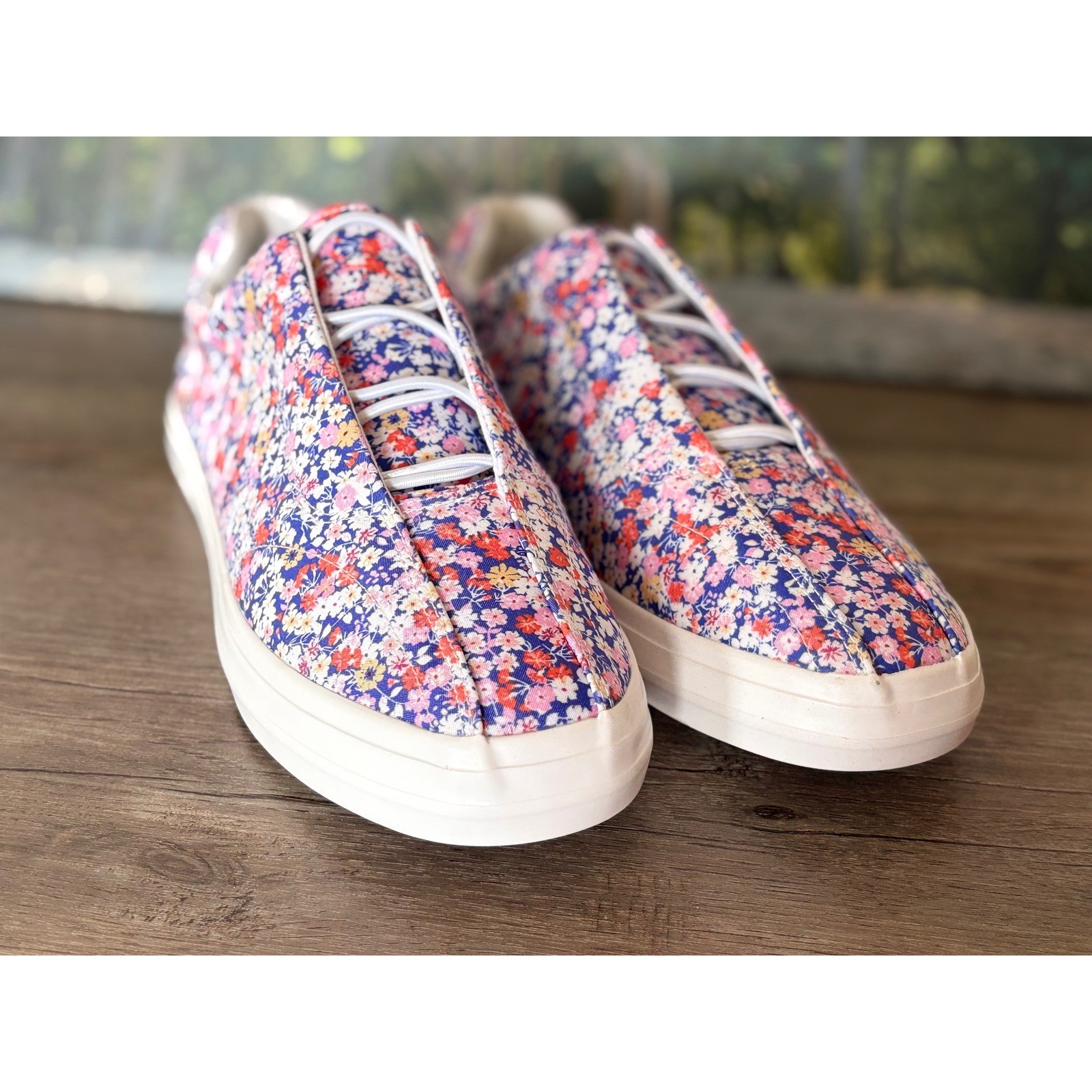 Women Shoes Size 9W Comfortview Athletic Bungee Floral Multi Low Top