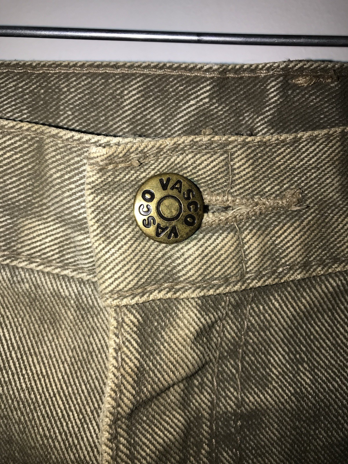 Vintage 70s Vasco Beige Cargo Denim Mechanic Pants Men’s 38×30 Talon Zipper USA