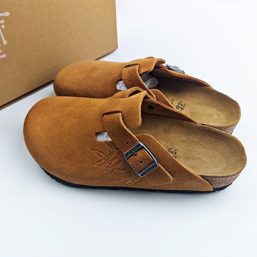 Birkenstock Boston x Stussy Caramel Clog Wide Women’s Shoes EU37-45 With Box