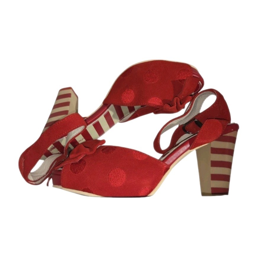 Lola Ramona “Angie” Red Suede Platform Sandals-US 10/41