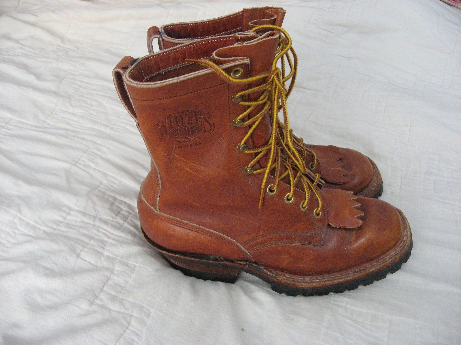 Whites Logger Packer Leather Boots 6D Spokane WA Vibram Sole